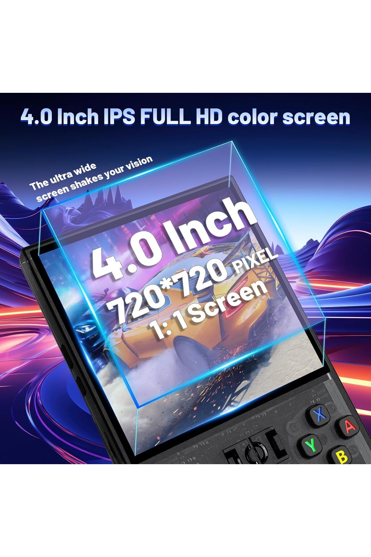 Shopi-R36MAX Retro Handheld Game Console, R36MAX with 4.0'' IPS Screen Linux System Built-in 64G TF Card 2 5