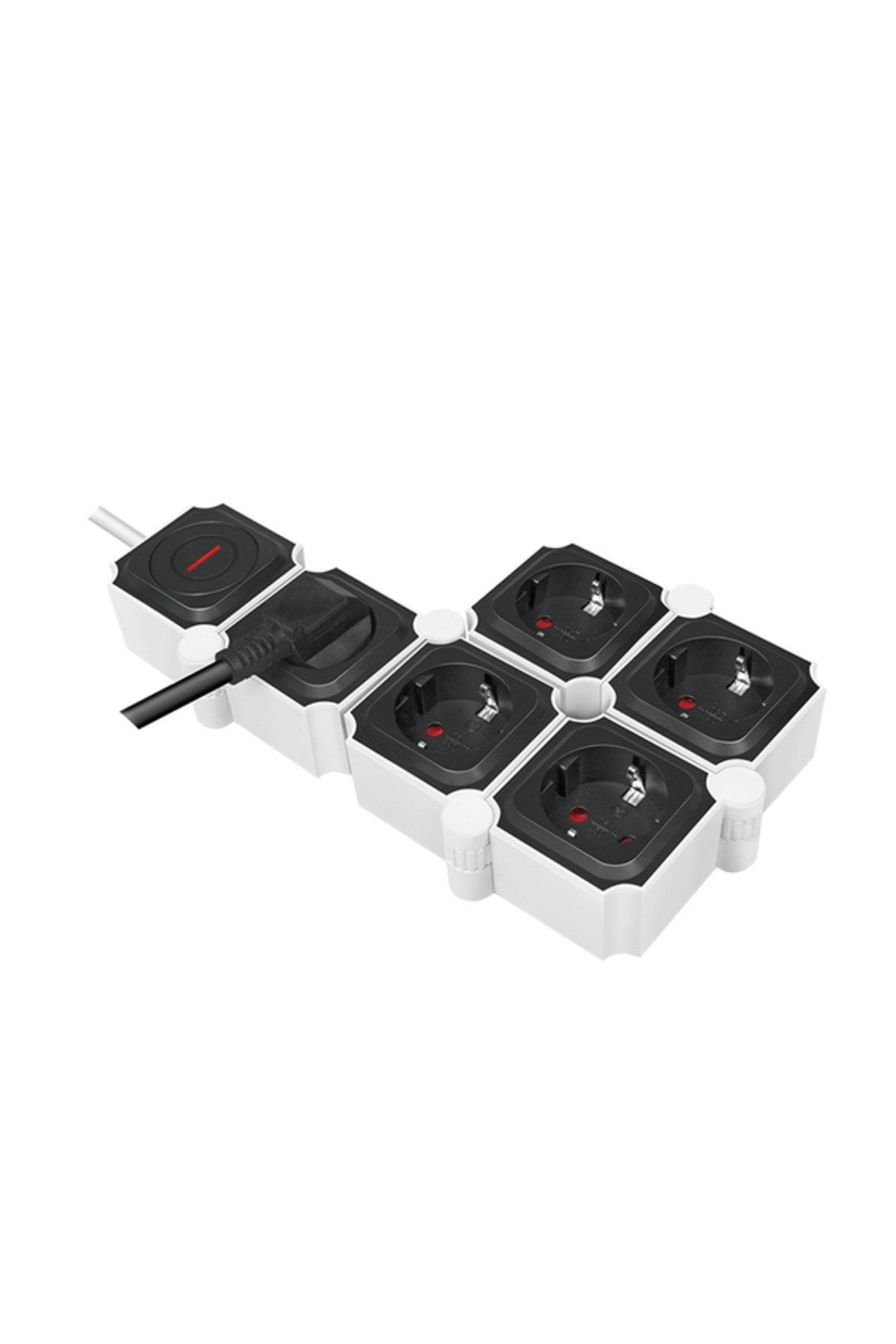 LogiLink-Power Strip LPS277, flexible 180 degrees, illuminated switch, 5 outlets, IP20, H05VV-F 3G 1 2