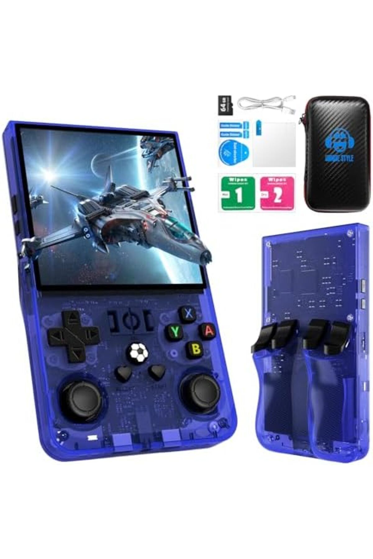 Shopi-R36MAX Retro Handheld Game Console, R36MAX with 4.0'' IPS Screen Linux System Built-in 64G TF Card 2 2