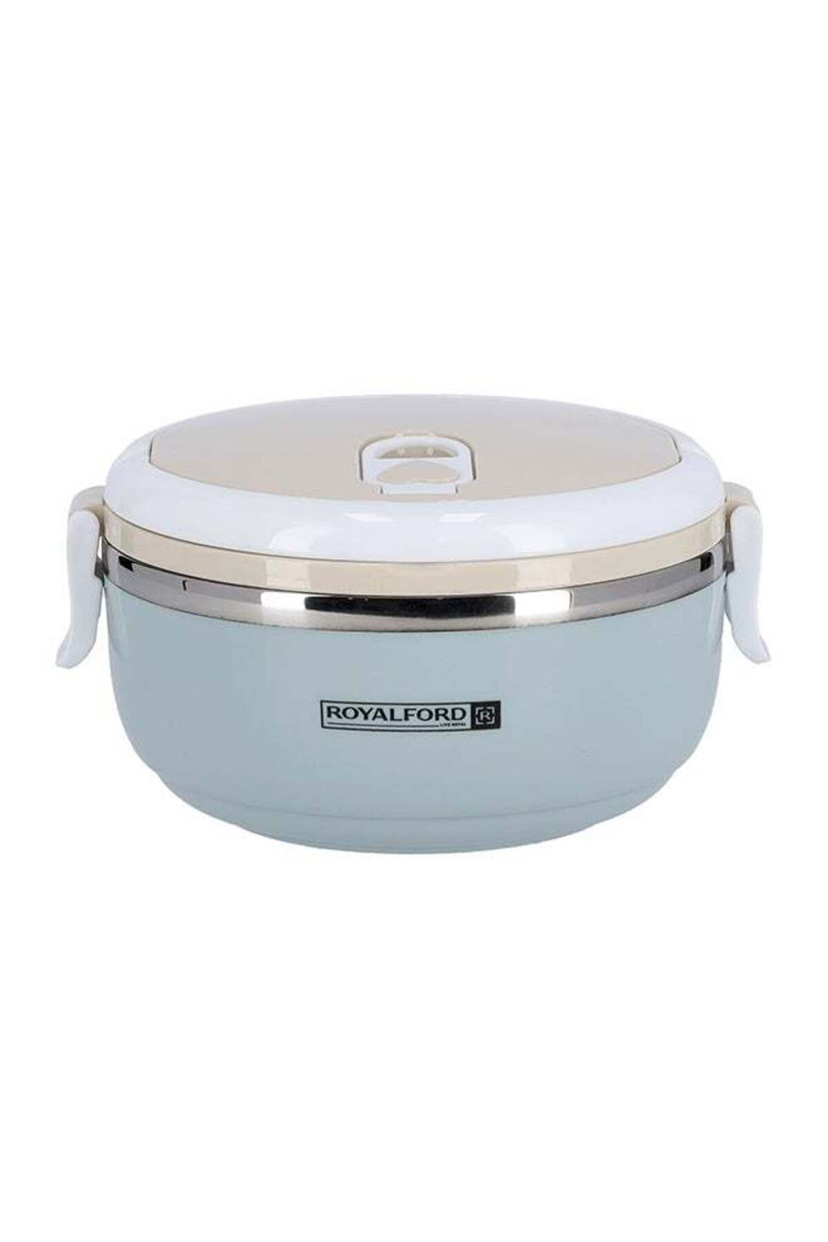 Generic-Royalford Round Lunch Box Single Layer With Ss Inner 700Ml Portable Handle VacuumÂ Easy Lock Syste 1