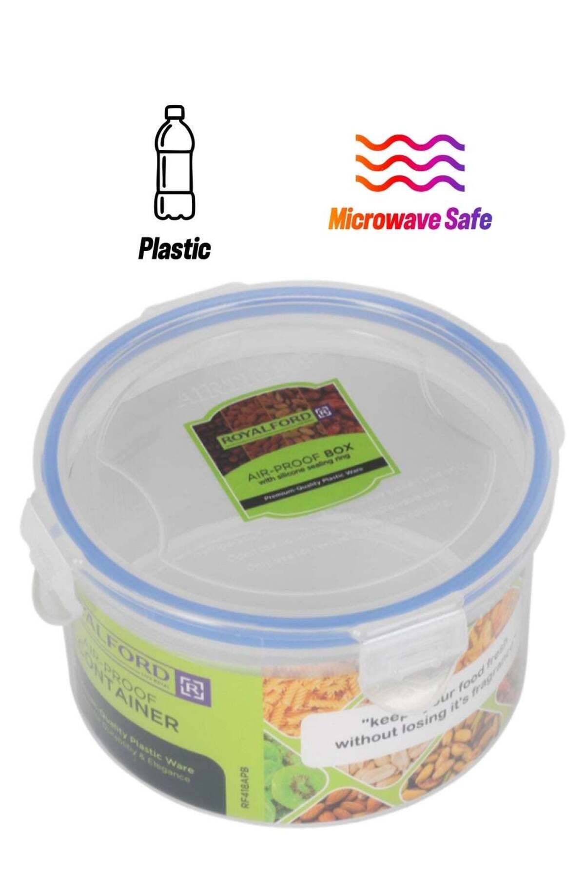 Generic-Royalford Airproof Container With Lid Transparent 700ml 1