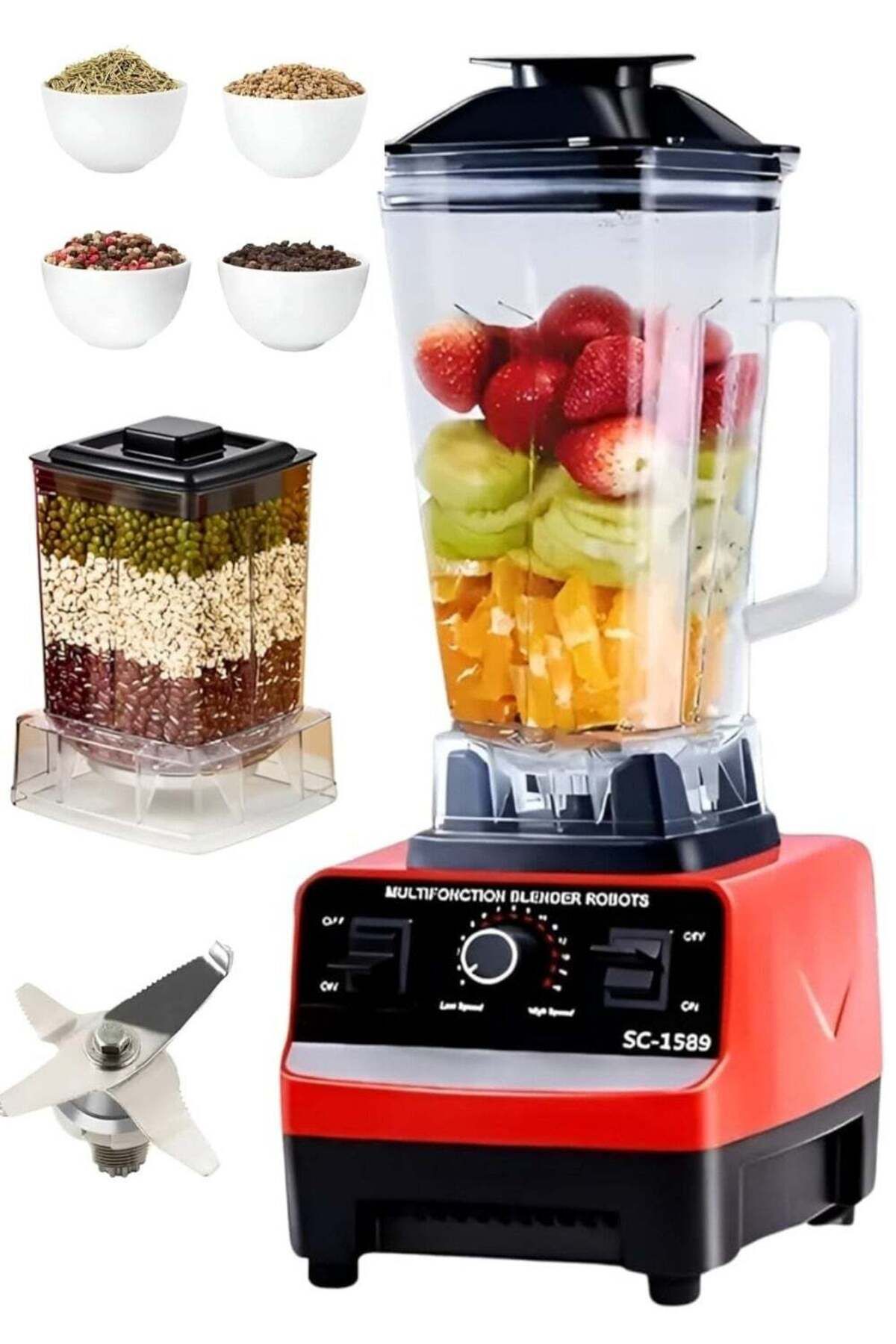 Generic-BORTONY Blender Mixer Juicer Food Professional With Smart 15 Timer Speed Quick Arrow/4500W/Multicol 1