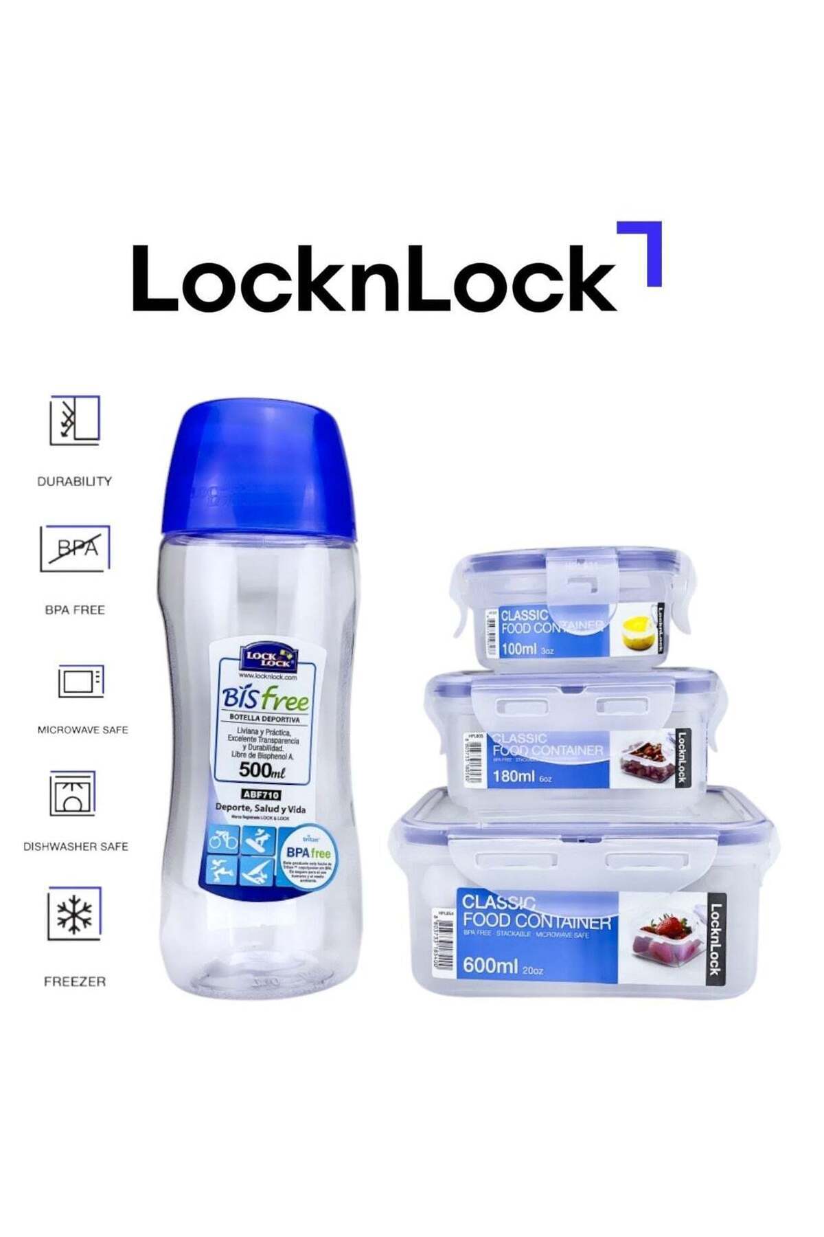 Generic-LocknLock LocknLock Essentials Bundle: Round (100ml), Rectangle (180ml), Square (600ml) Food Contai 1