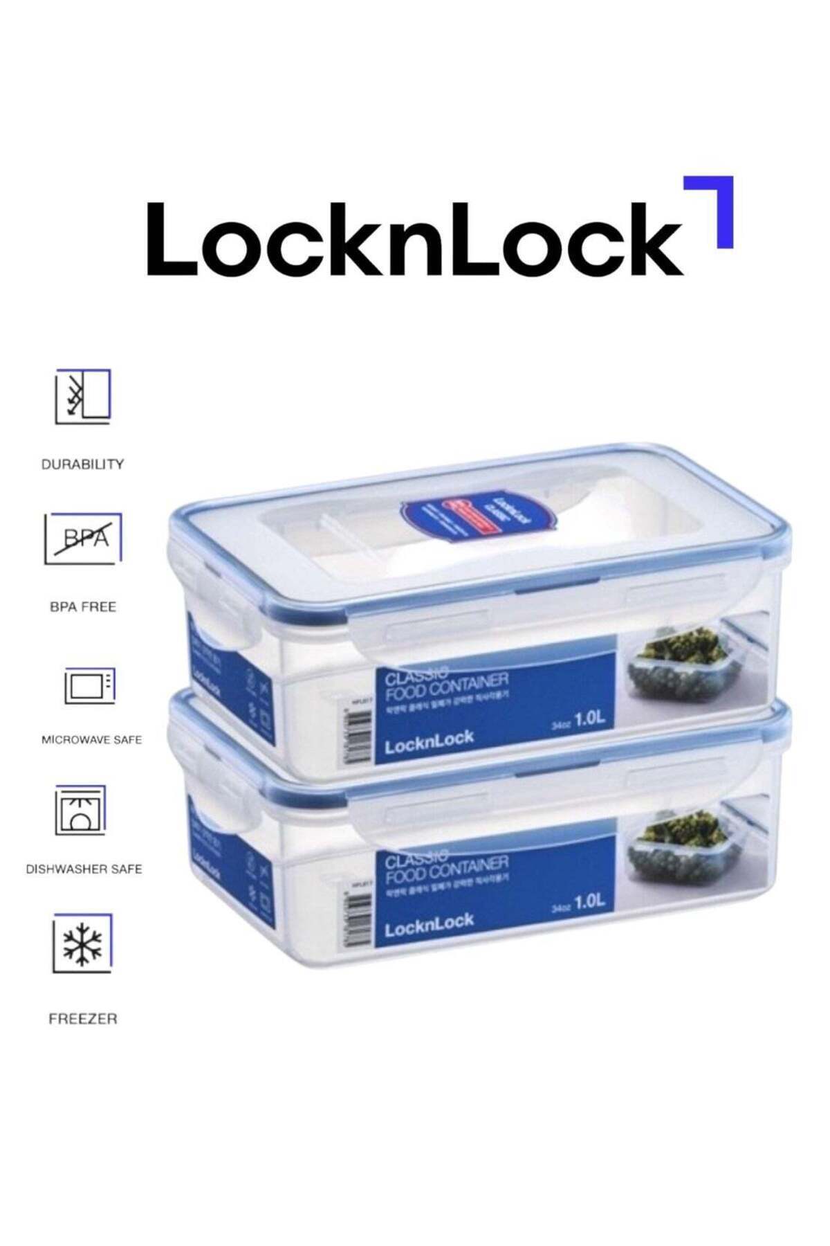Generic-LOCK & LOCK LocknLock Classic Airtight Rectangular Containers 1L Set of 2 - BPA-Free, Microwave & F 1