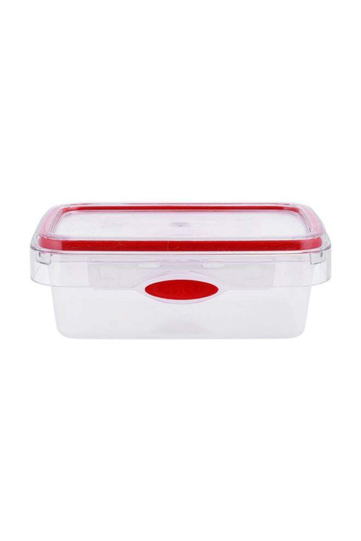 Generic-DELCASA Smart Unlock Stroge Container Red/Clear 400ml 1