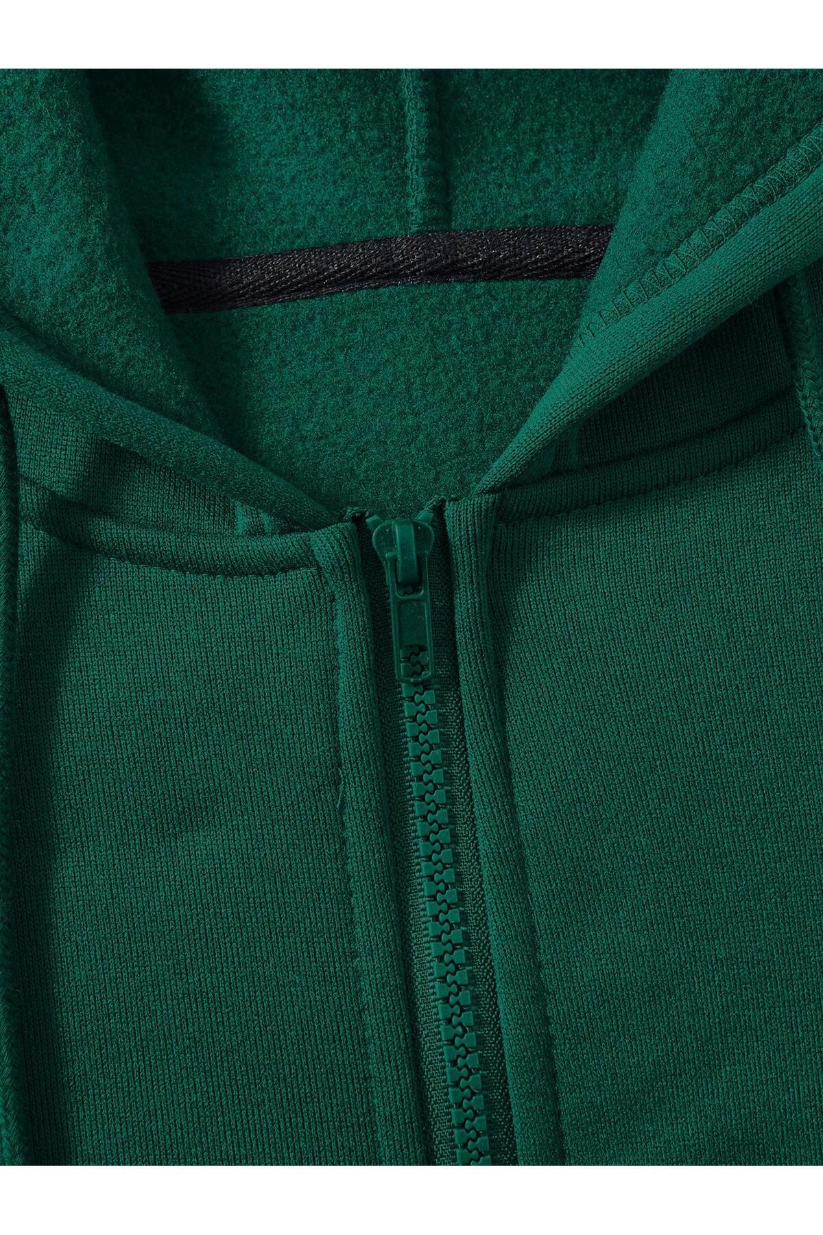 EYAX MODA UNISEX Fermuarlı Kapüşonlu Sweatshirt görsel 5