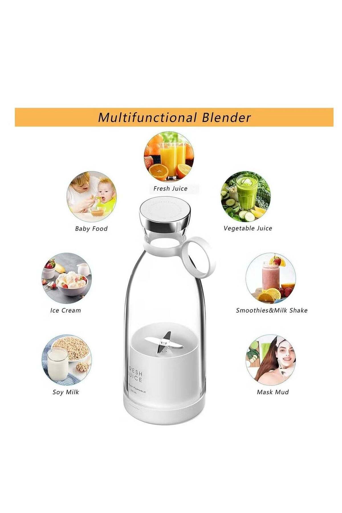 Generic-TIGER 380ml Portable Mini Blender â€“ USB Charging, Magnetic Suction, Compact Juice Cup for Smoothi 1