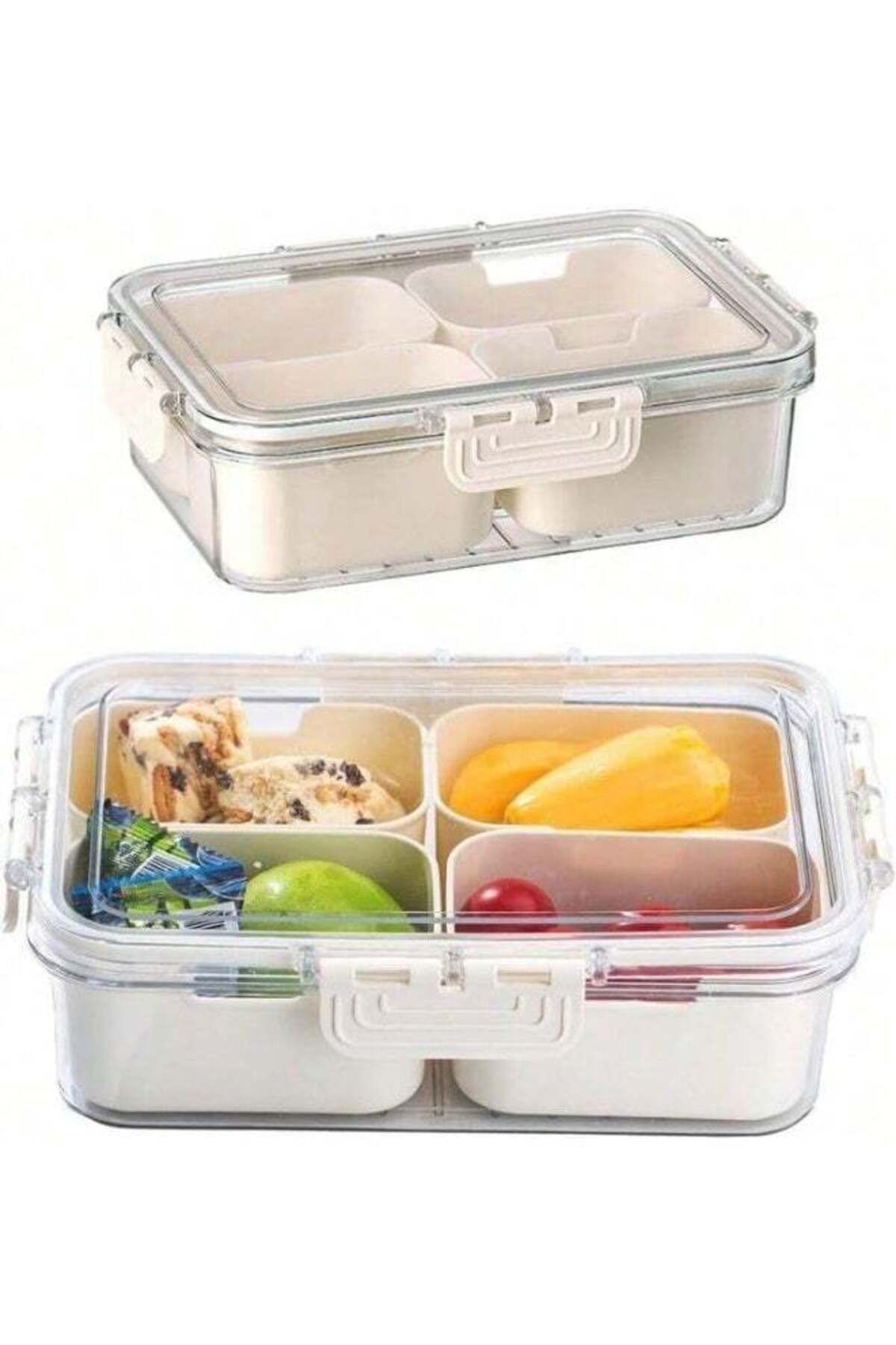 Generic-Luxoraq Portable Storage Containers for Fridge with Lid and Handle, 4 Removable Food Box Container 1