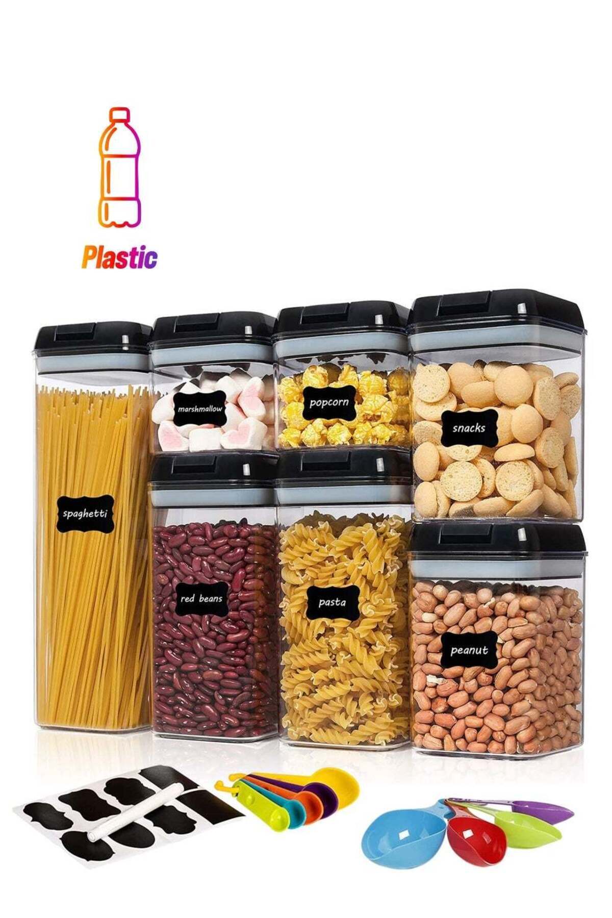 Generic-TYCOM Food Storage Containers Swift 7 Pieces BPA Free Plastic Cereal Containers with Easy Lock Lids 1