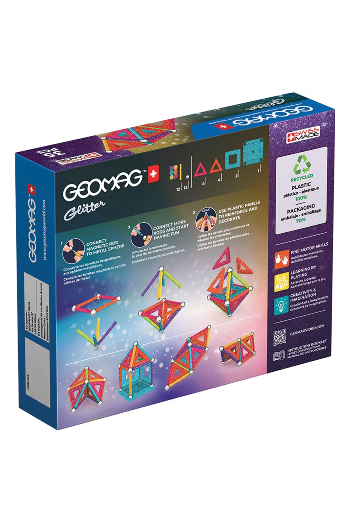 paraply Geomag Glitter Manyetik Zeka Oyunu 35 Parça Kız Çocuk Erkek Çocuk Oyuncak Eğitici Oyuncaklar fotoğrafı 2 (önizleme)