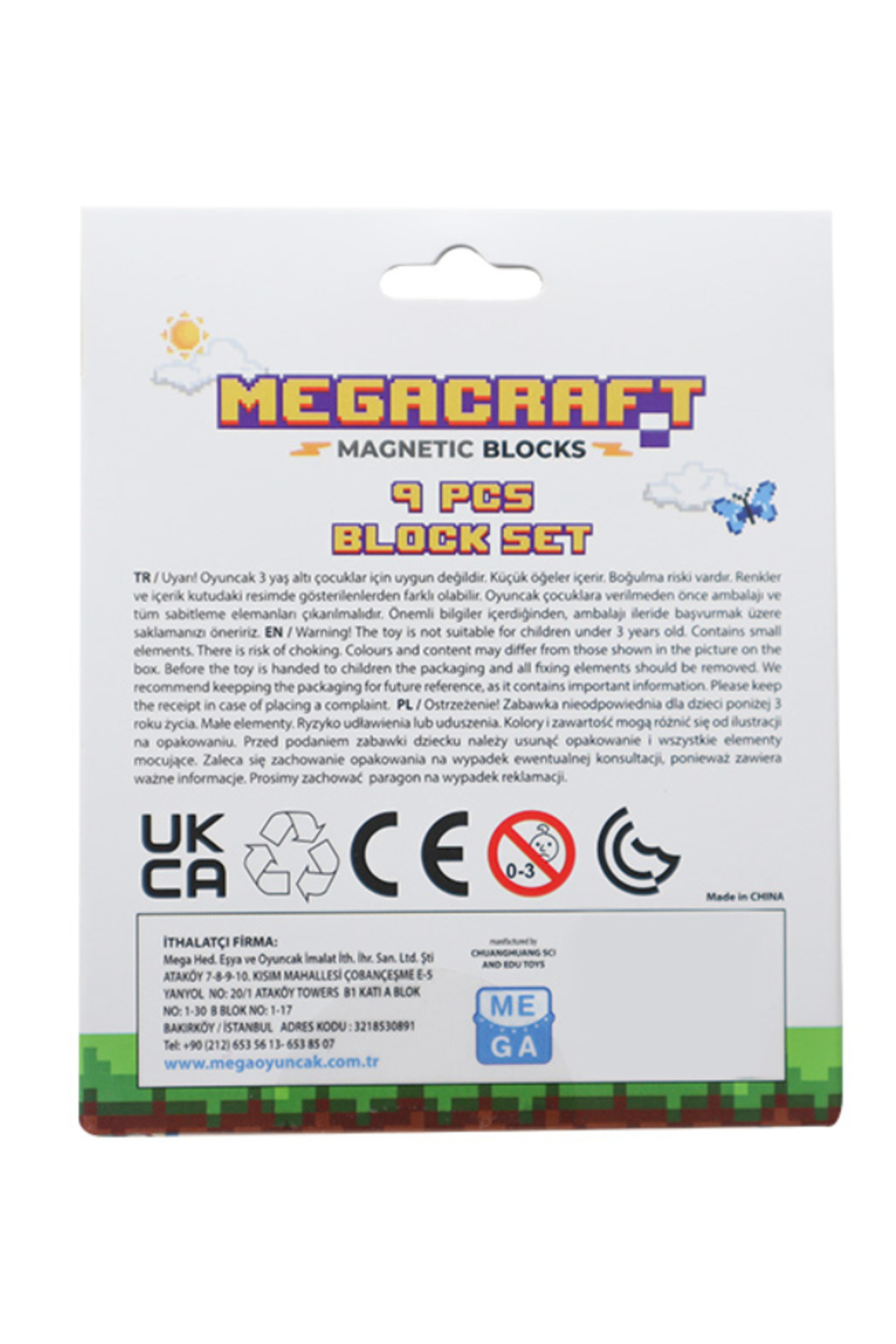 paraply Megacraft 9 Parça Tuğla Blok Kız Çocuk Erkek Çocuk Oyuncak Eğitici Oyuncaklar fotoğrafı 3 (önizleme)