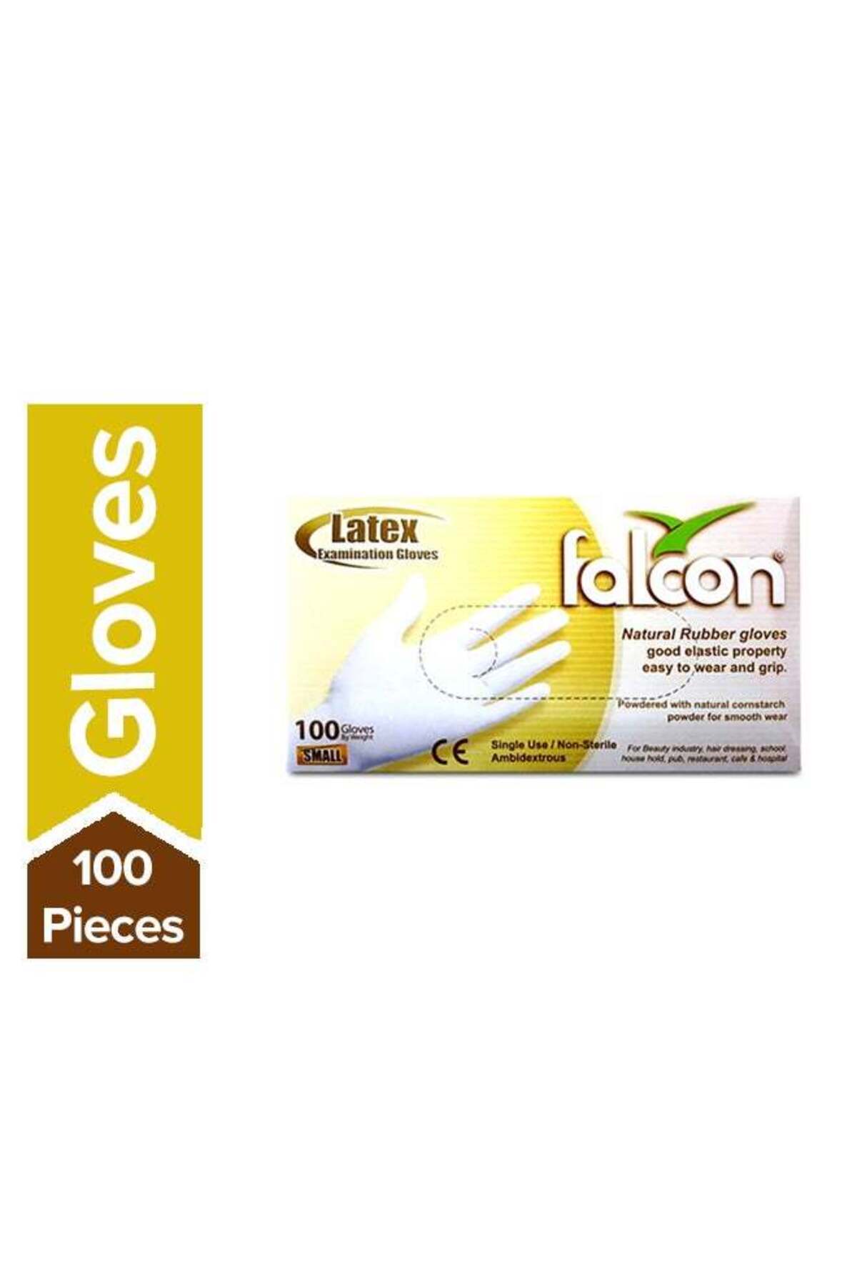 Generic-Falcon Pack Of 100 Single-Use Latex Gloves - Small Size 1