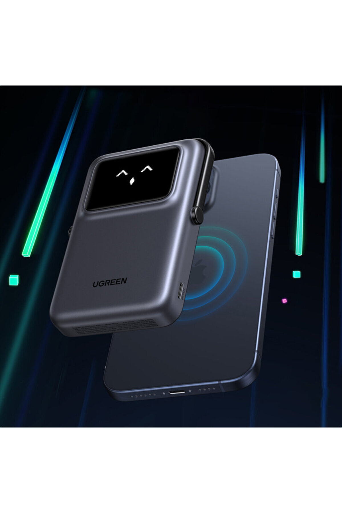 Ugreen-Power bank wireless with display 10000mAh Ugreen, gray 2