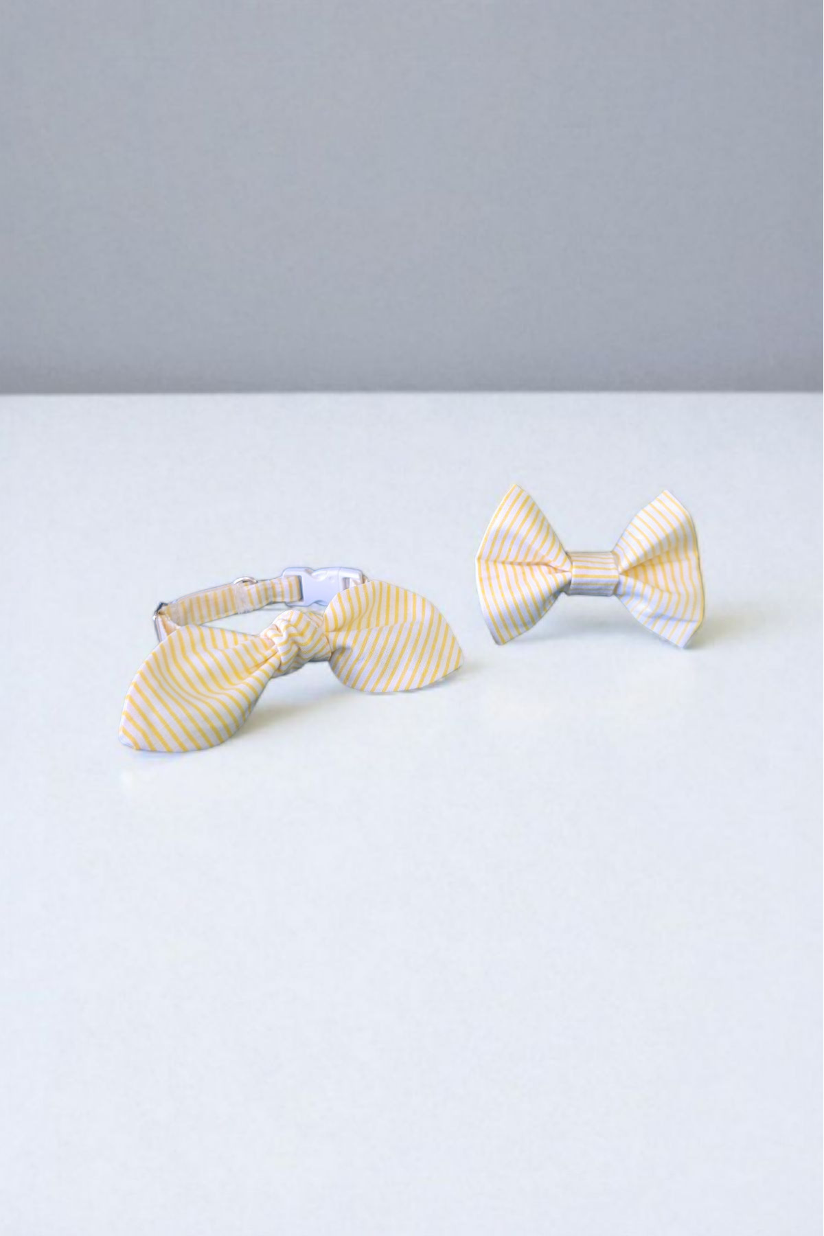 DodoJoy-Cat Collar with Bell, 3 in 1 Cat Collar, Cat Collars with Bow Tie and Ribbon, Yellow Line Pattern 3