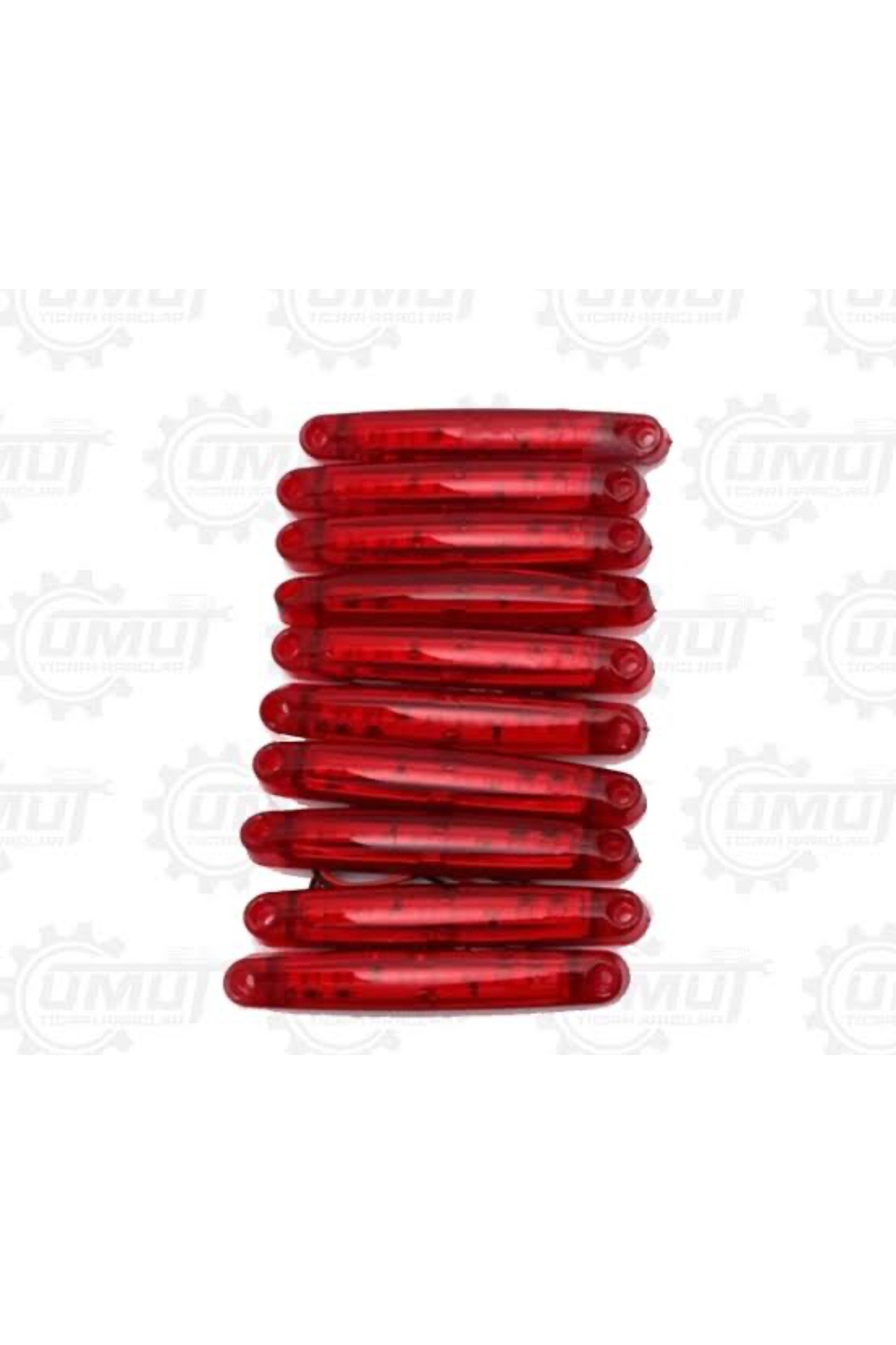 KIR OTOMOTİV 9 ledli parmak lamba kırmızı12.24 uyumlu 10 adet