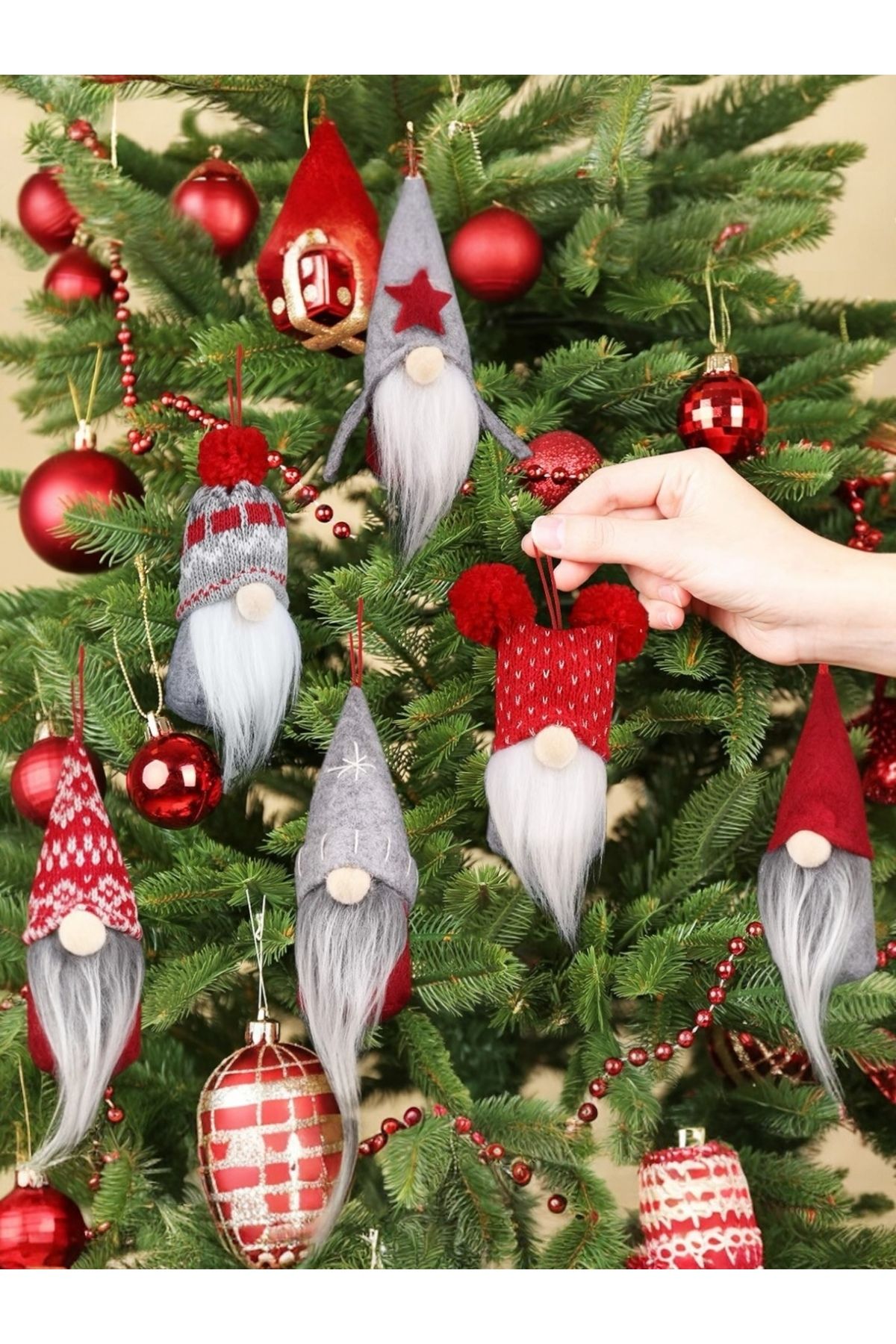 Yenigeldi-6Pcs Gnome New Year Christmas Luck Dwarf Ornament Decoration New Year Tree and Table Ornament 2