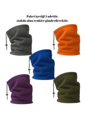 akyıldız iş elbiseleri Kışlık Polar Bere Boyunluk Unisex 5 Adet Karışık renkler