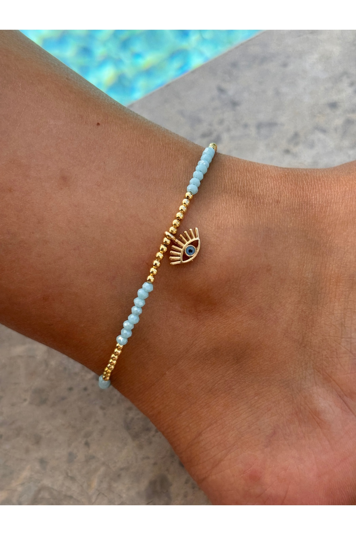 HERCY Boncuklu Halhal | 14k Altın Kaplama Halhal