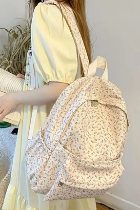 woys 4 Bölmeli Geniş Ebatlı Desenli Kadın Sırt Çantası - Günlük Kullanım Kadı...