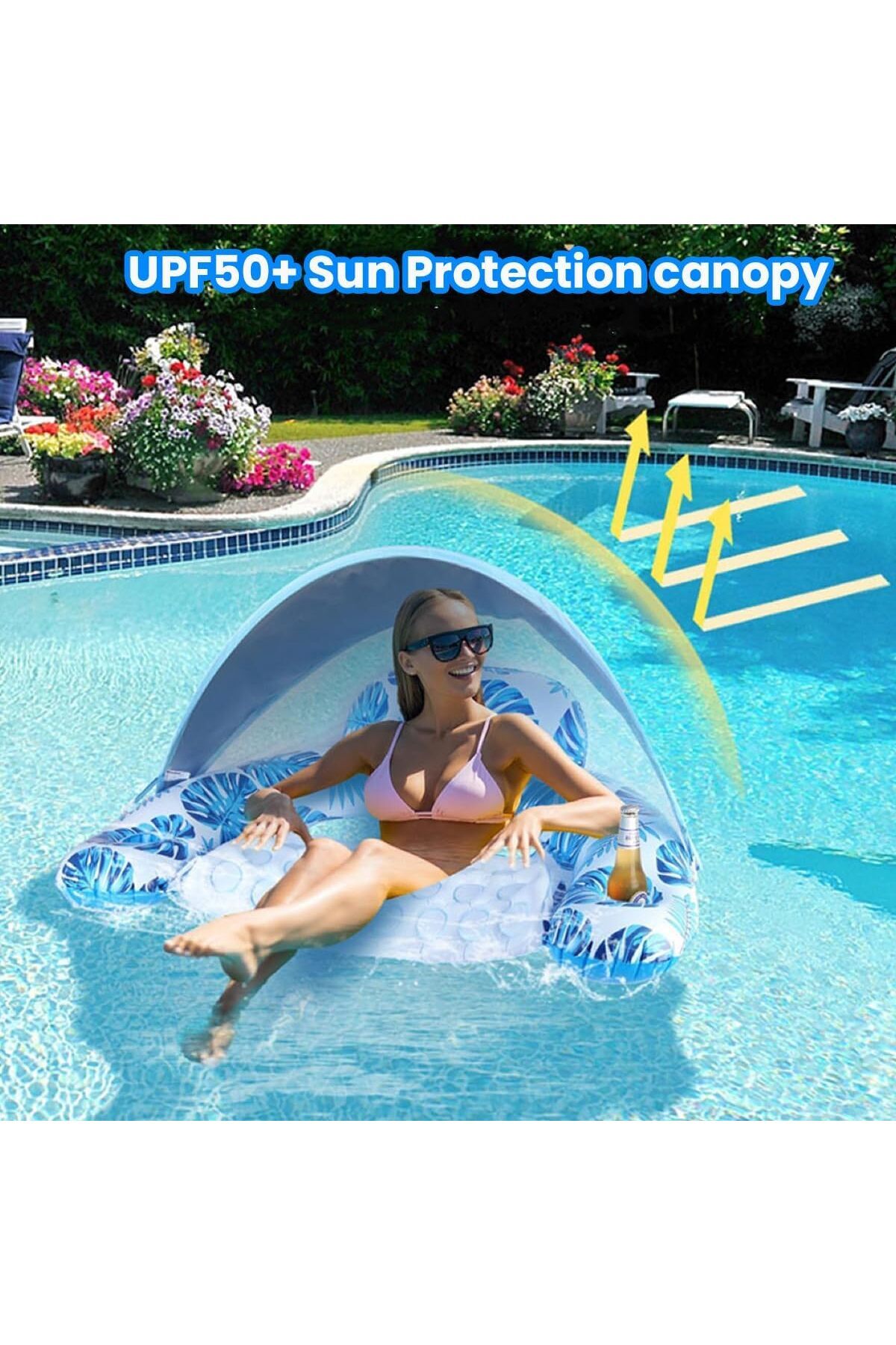 erorex-Inflatable Pool Floats Adult 4 1 Multi Purpose Pool Float Rafts Water Hammock Pool Floats Adults 6