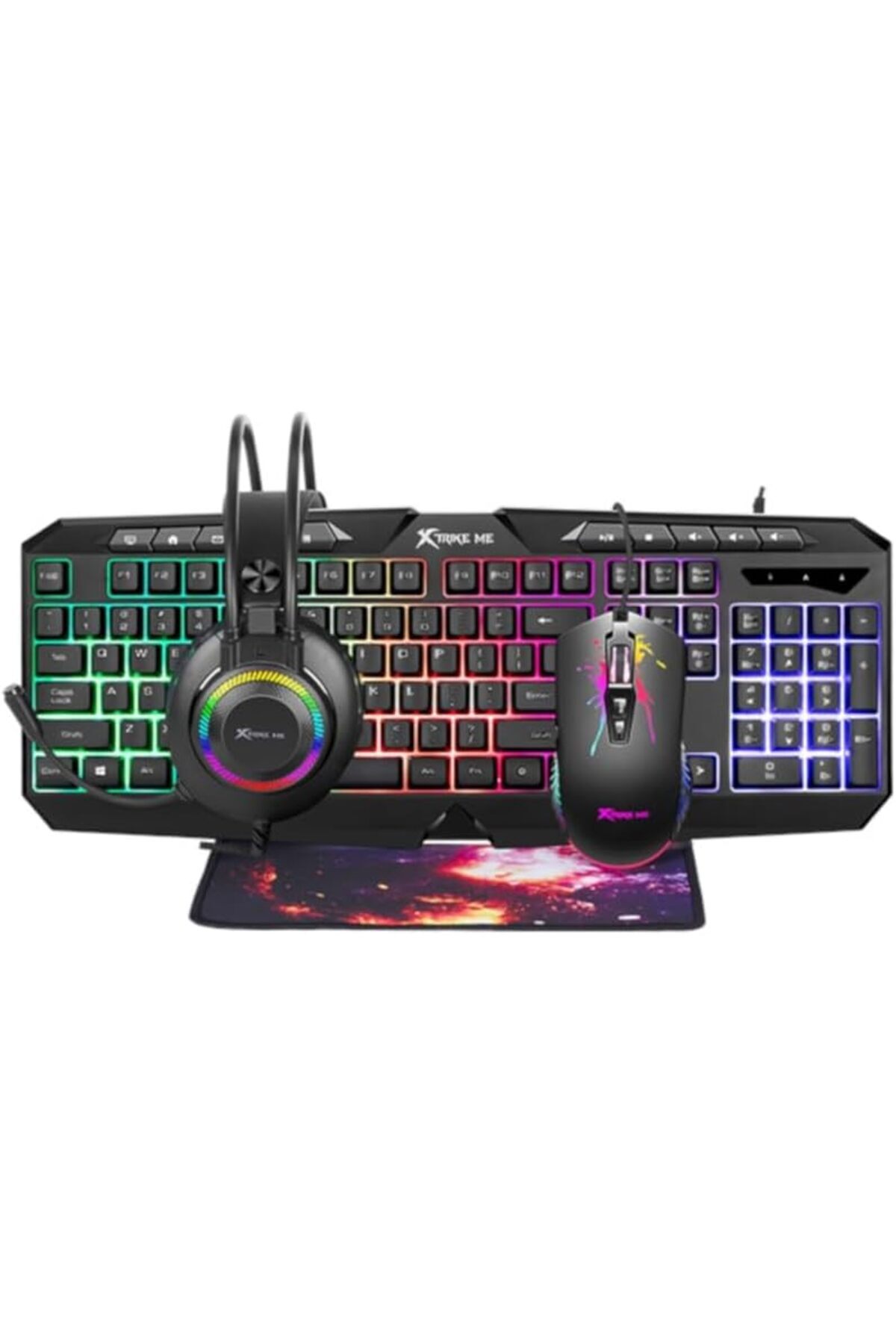 erorex-Xtrike Me Cmx 410 En Wired 4 In 1 Keyboard Mouse Headset And Mousepad Gaming Combo Set 1