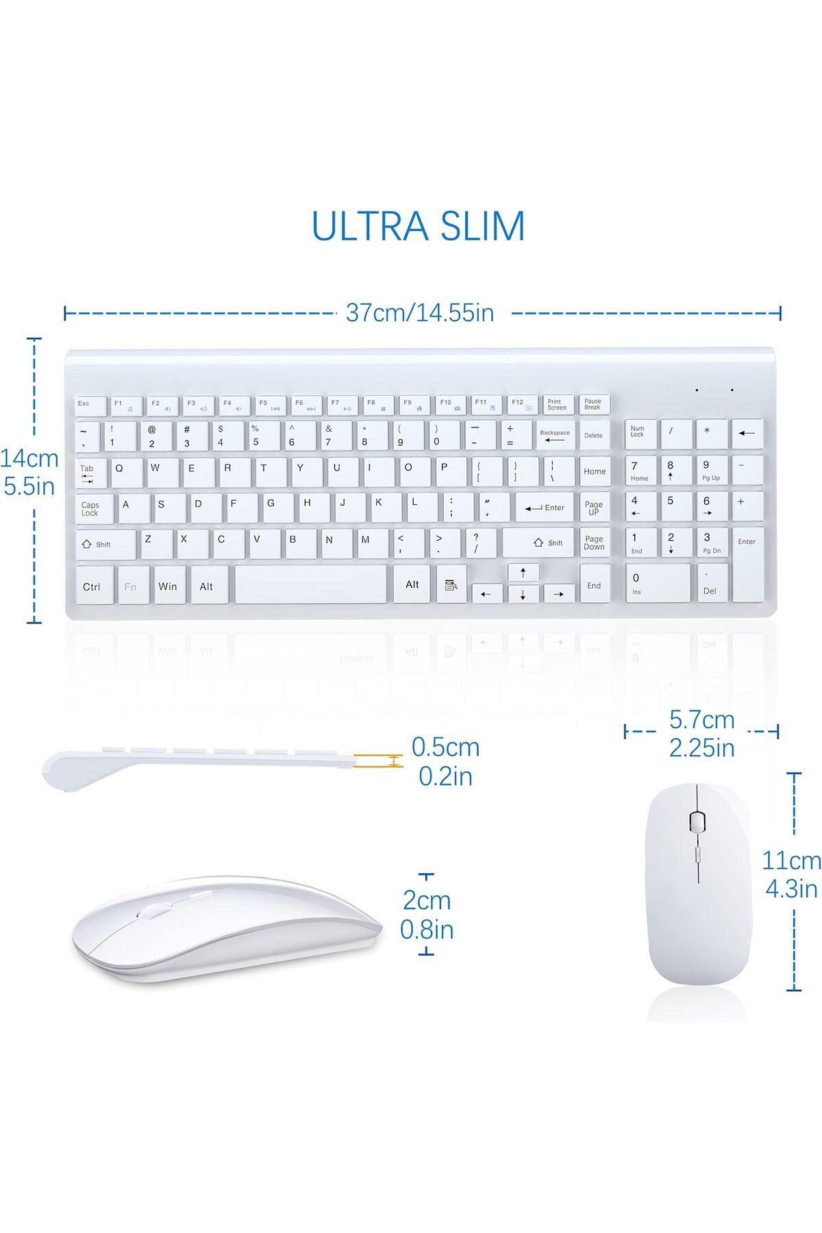 erorex-Wireless Keyboard Mouse Ultra Slim Combo 2.4G Silent Compact Usb Mouse Scissor Switch Keyboard Set 6