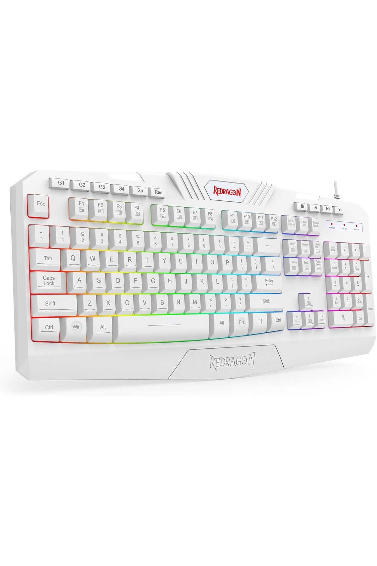 erorex-لوحة مفاتيح ألعاب سلكية S101 بإضاءة خلفية RGB ومفاتيح وسائط متعددة مع مسند للمعصم وفأرة بإضاءة خلفية حمراء بدقة 3200 نقطة في البوصة 2