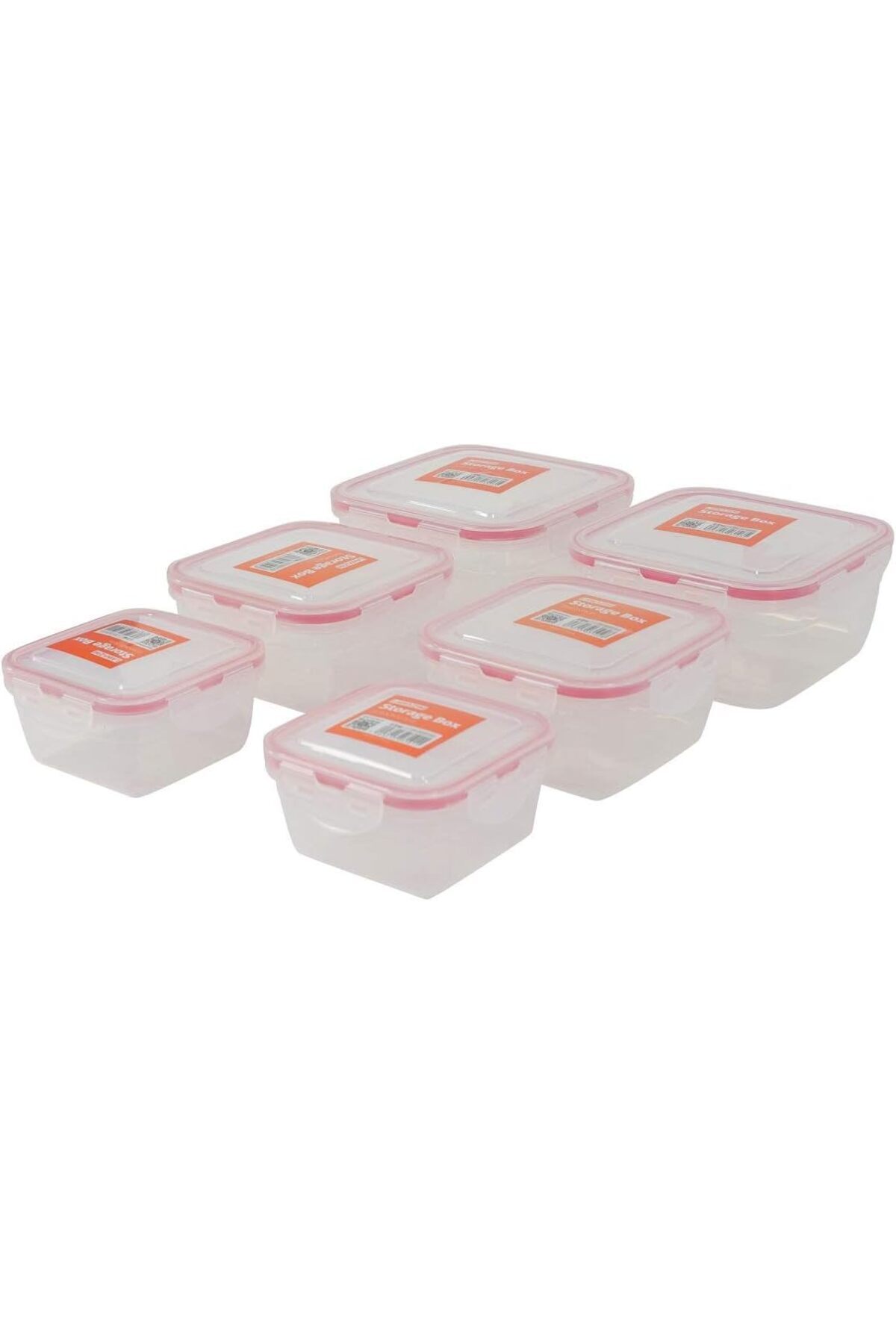 erorex-Plastic Airtight Container Storage Box Set 6 Piece Storage & Organization Containers Shelf Baskets 3