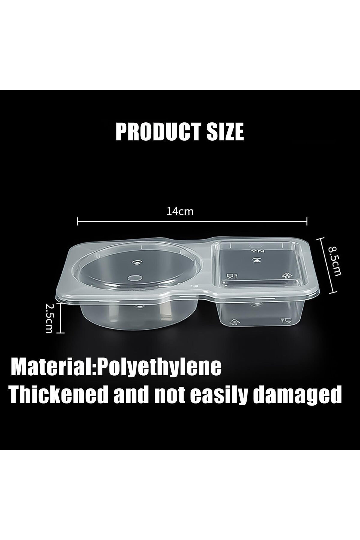 erorex-10Pcs Double Compartment Sauce Container Set, Portable, Reusable With Lids For Condiments & Dips 3