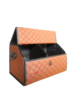 Oto Çizgi Deri Oto Bagaj Çanta Kapitone – Kahverengi