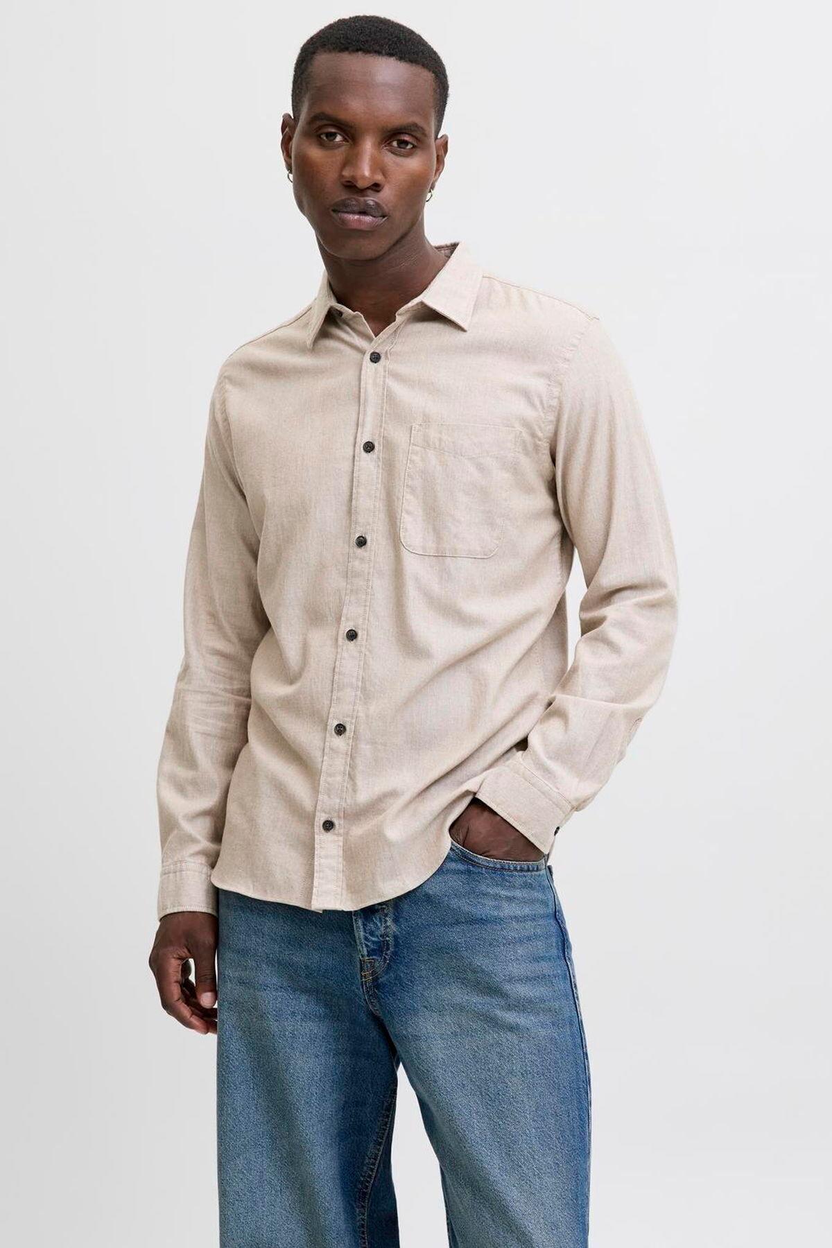 پیراهن مردانه دکمه‌دار ۱۰۰٪ نخی - کلاسیک جک اند جونز پیراهن Jack & Jones