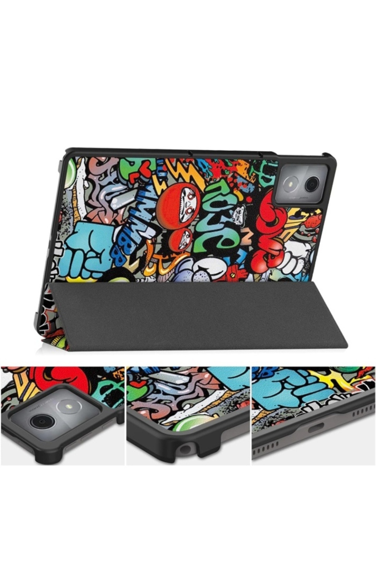 SKYDDAR INNOVATION-Tablet case for Lenovo Tab K11 Plus, with Multi-Angle stand, FoldPro, Urban vibe, set with sticker 3