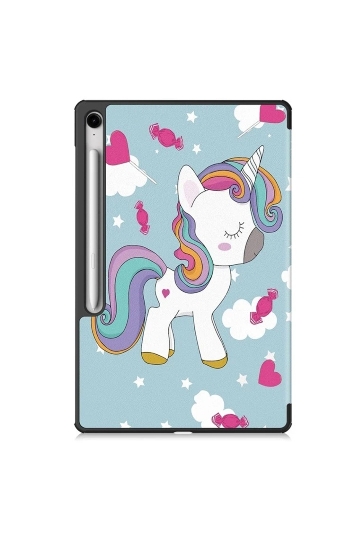 SKYDDAR INNOVATION-Tablet case for Samsung Galaxy Tab S10 FE Plus, MultiAngle stand, FoldPro, Unicorn, set sticker 2