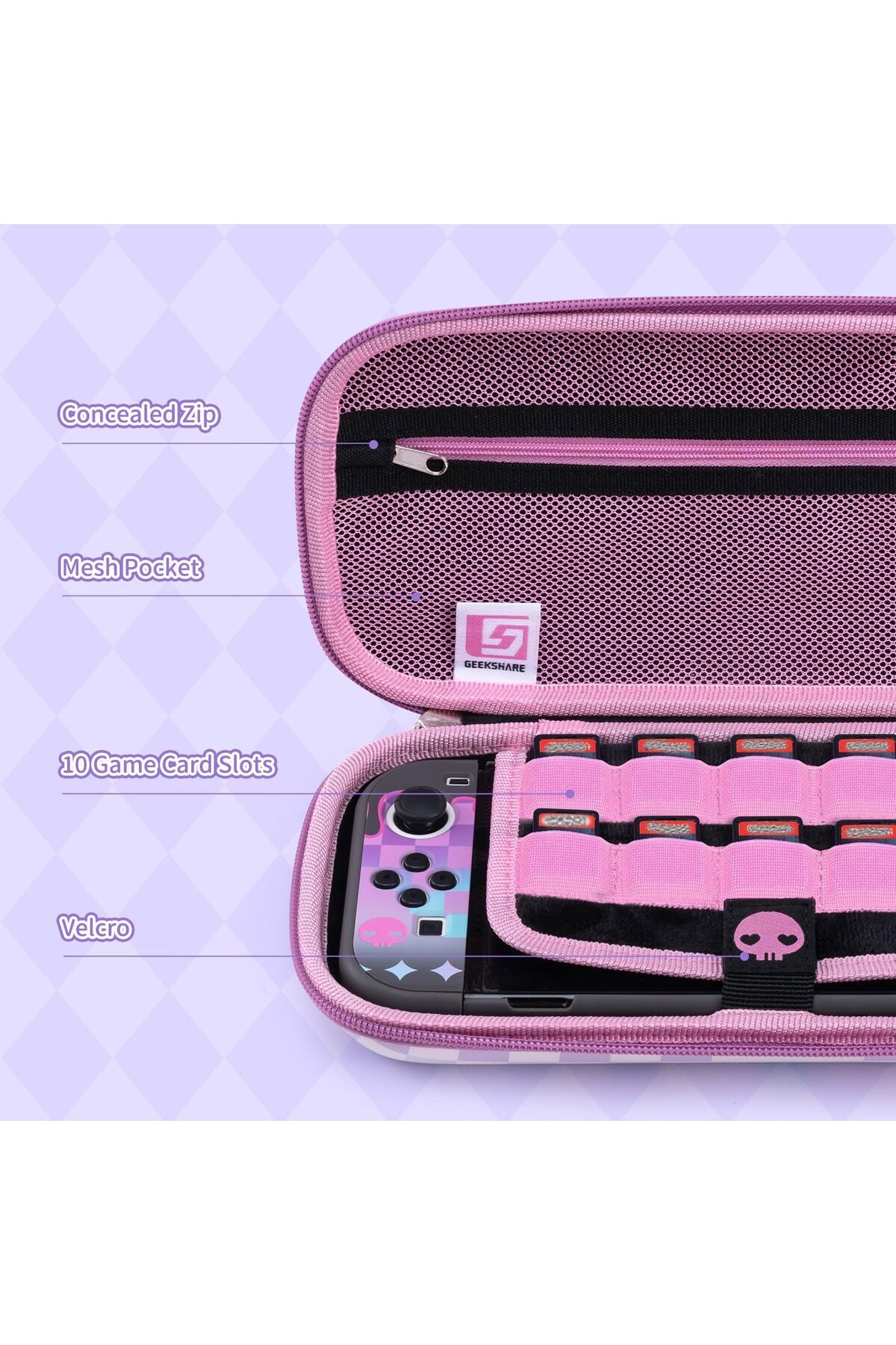 erorex-حقيبة حمل متوافقة مع Switch/Oled Hard Shell Switch Case حقيبة سفر محمولة Switch Console 3