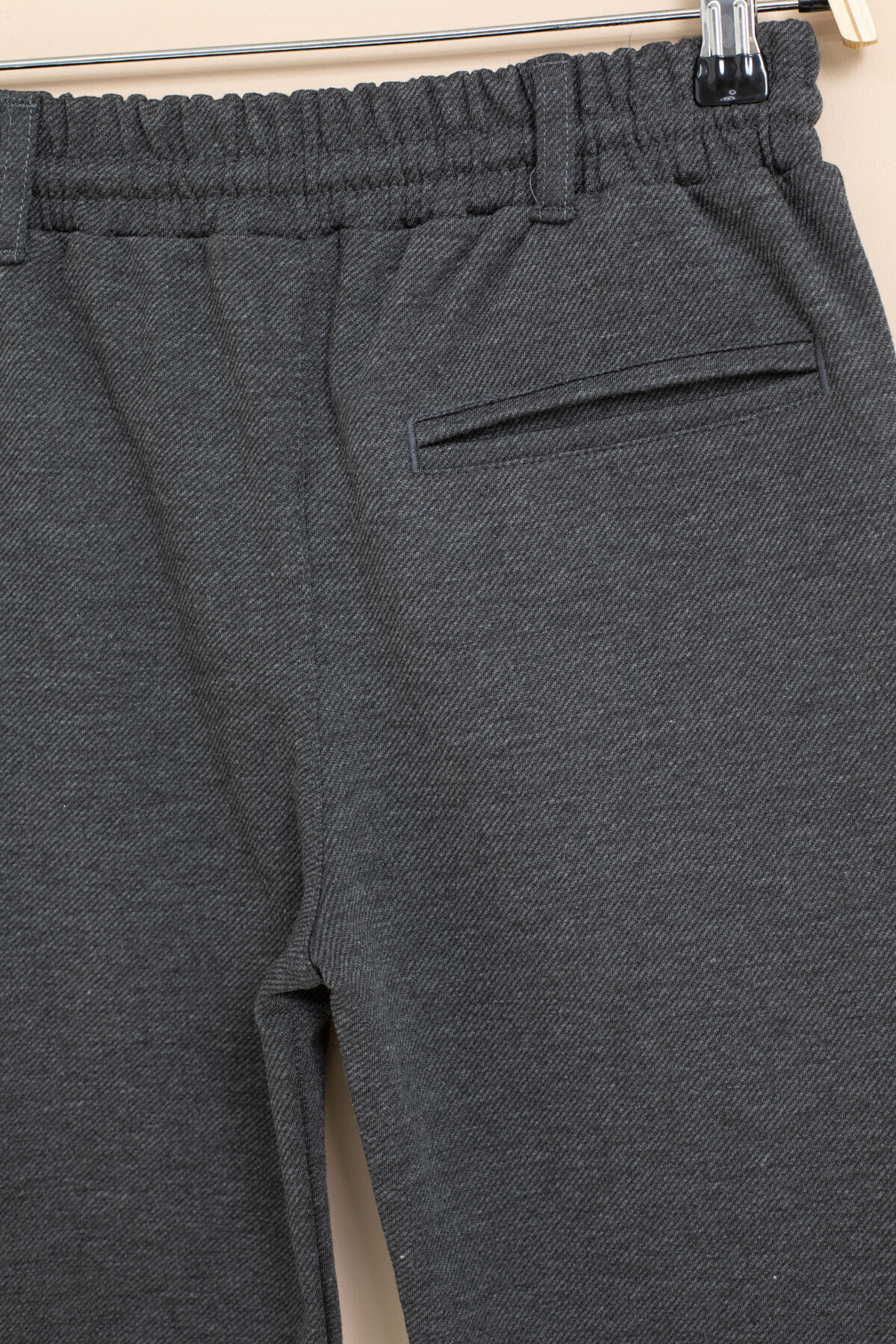 Cansın Mini-Smoked Boy's Double Leg Basic Fabric Trousers with Elastic Waist 21422 4