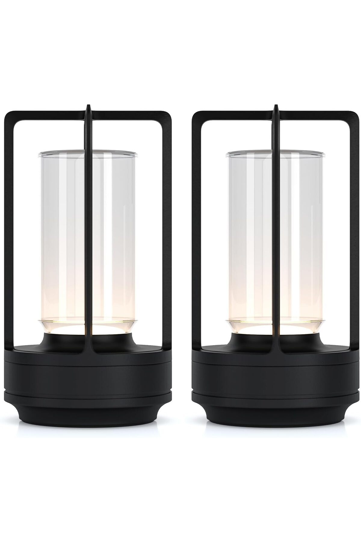 Taimi-Pack of 2 Rechargeable Cordless LED Lamp,3-Colour Infinitely Dimming Battery Powered Small,Black 1