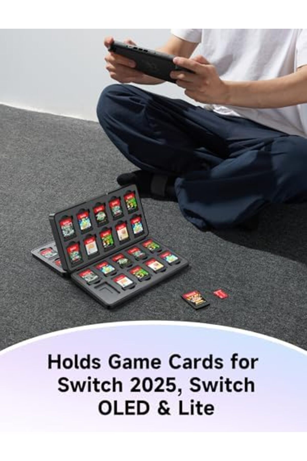 jsaux-Game Card Case Compatible with Nintendo Switch 2 (2025), Switch OLED & Lite, 40-Slot Hard Shel 6