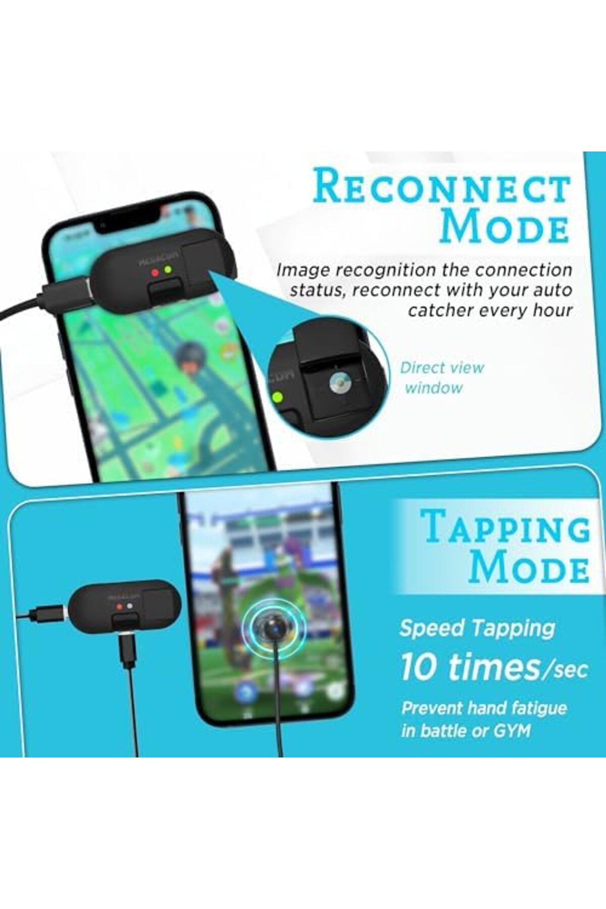 MEGACOM-Tapmon - Auto Reconnect & Tapper compatible for PoGo Plus+, Auto catcher and DuoMon - Pocket 6