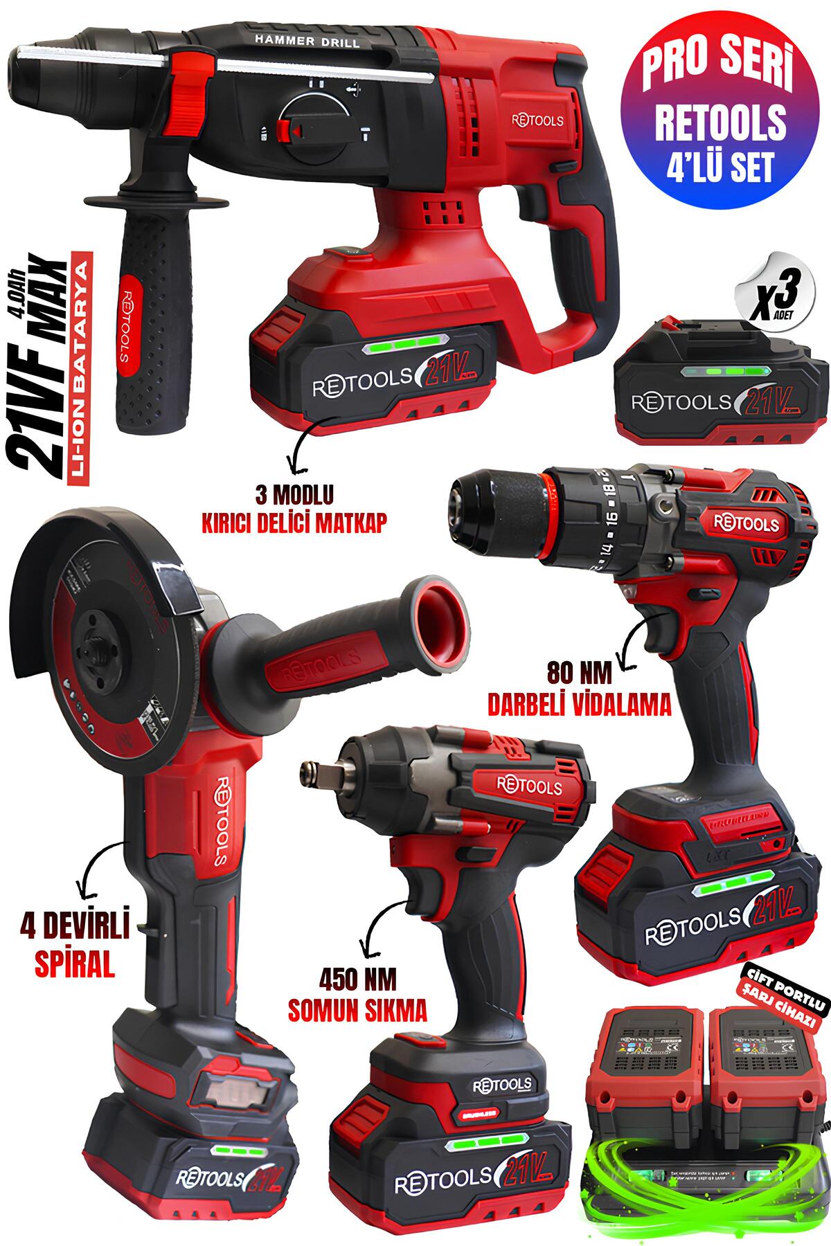 RETOOLS YENİ SERİ KIRMIZI KABARTMALI 4'LÜ SET