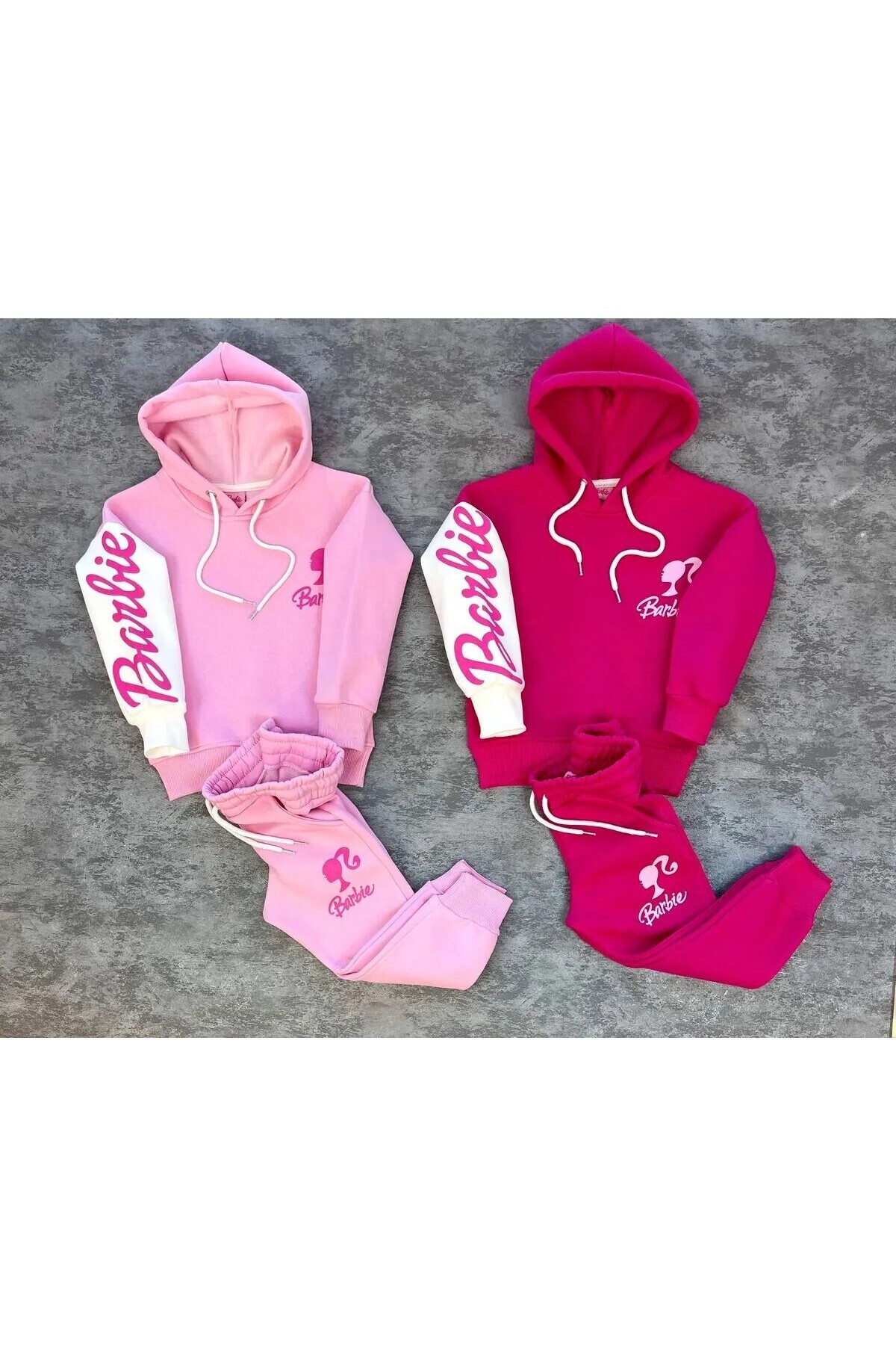 gnygiyim-Girl's Hooded Character Patterned Top and Bottom Tracksuit Set 2