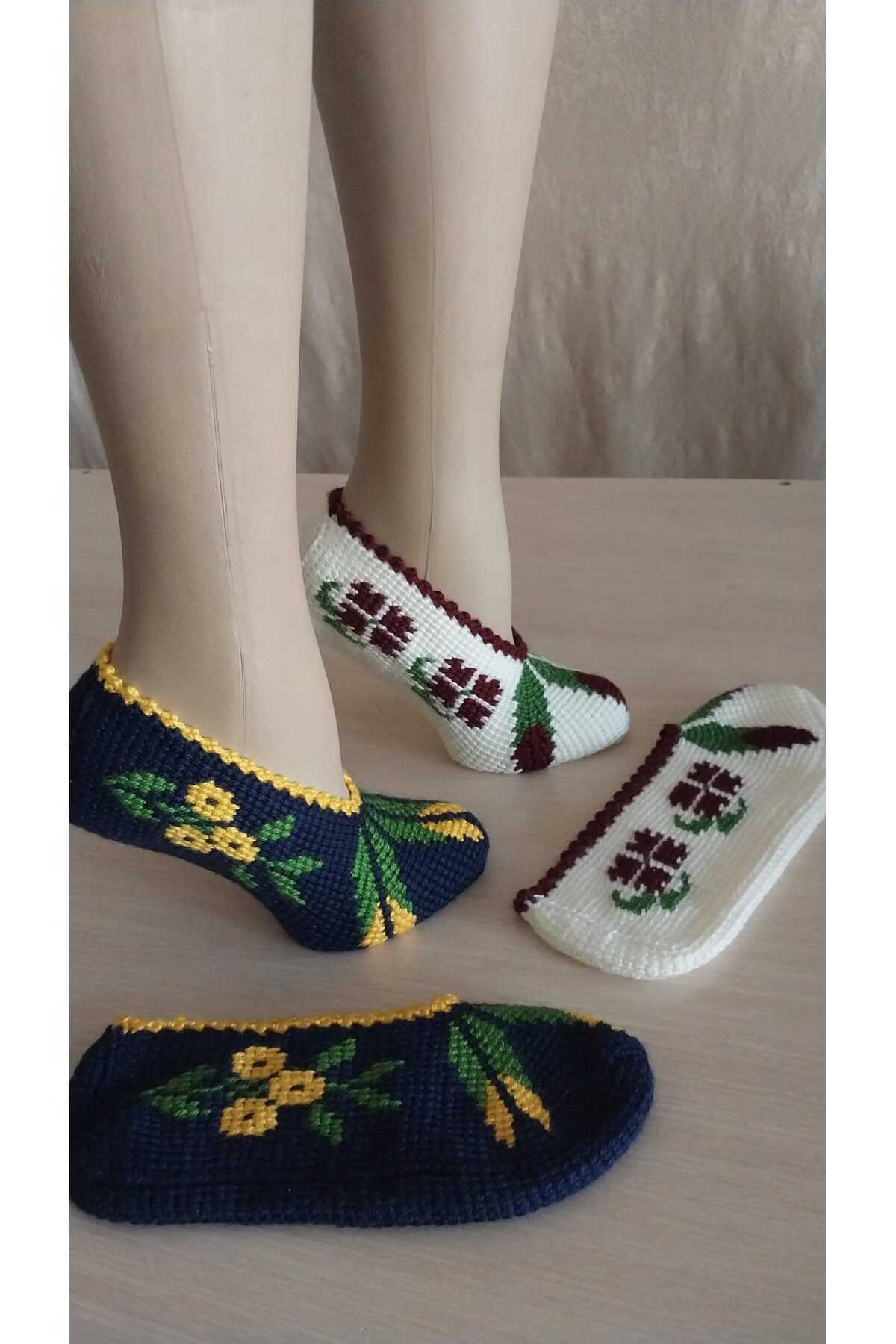 Papatyam-2 Pieces of Hand Knitted Dowry Tunisian Handmade Booties/Tunisian Handmade Booties/Handmade Booties/Knitted Booties/Tunisian/Handmade/Bundle 1