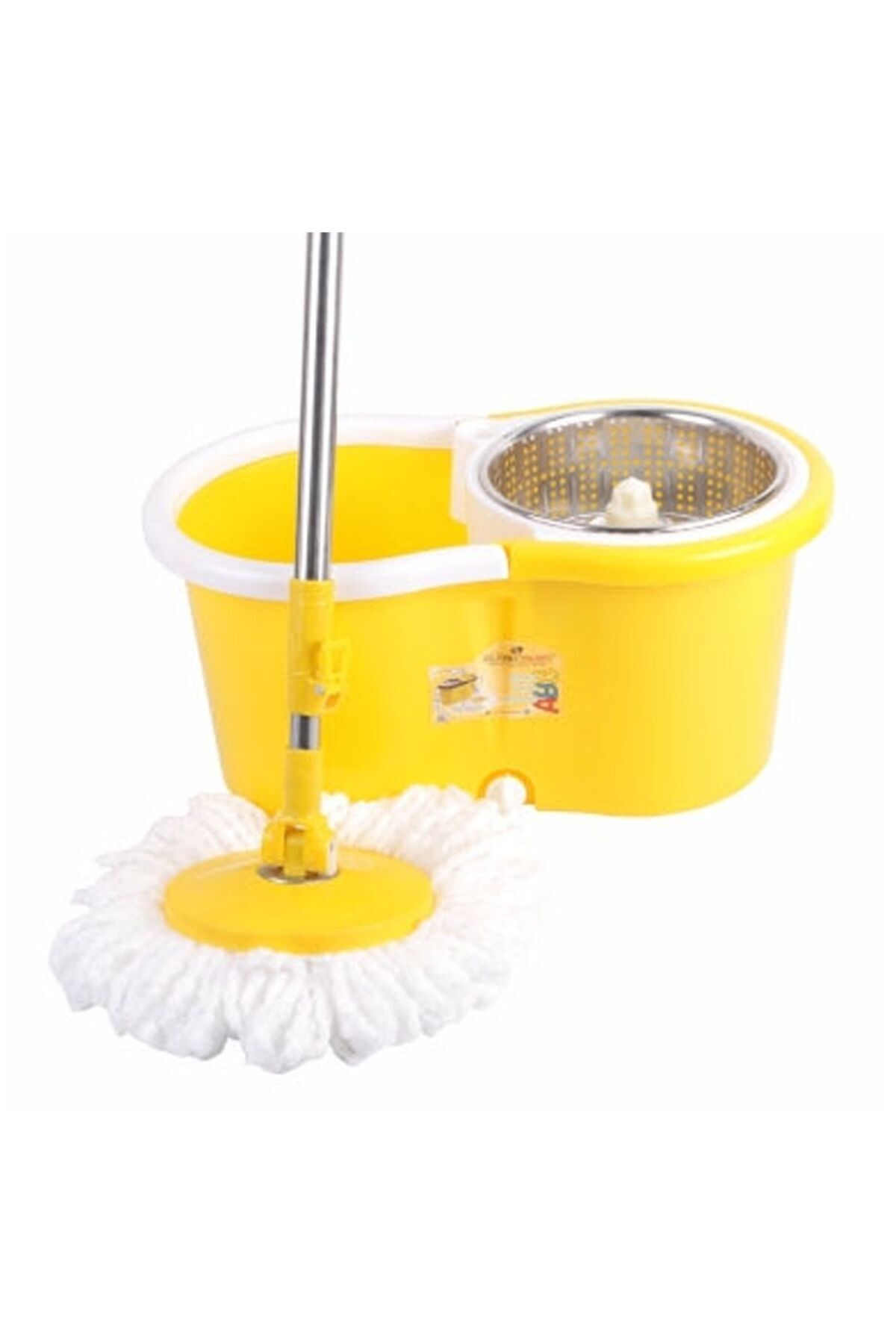 Generic-360Â° Steeliness Steel Rotating Mop With Bucket Dual Mop Heads Use Squeeze Rotating Mop To Quickly 1