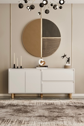 moldesan Mila beyaz MDF 140 cm raflı konsol