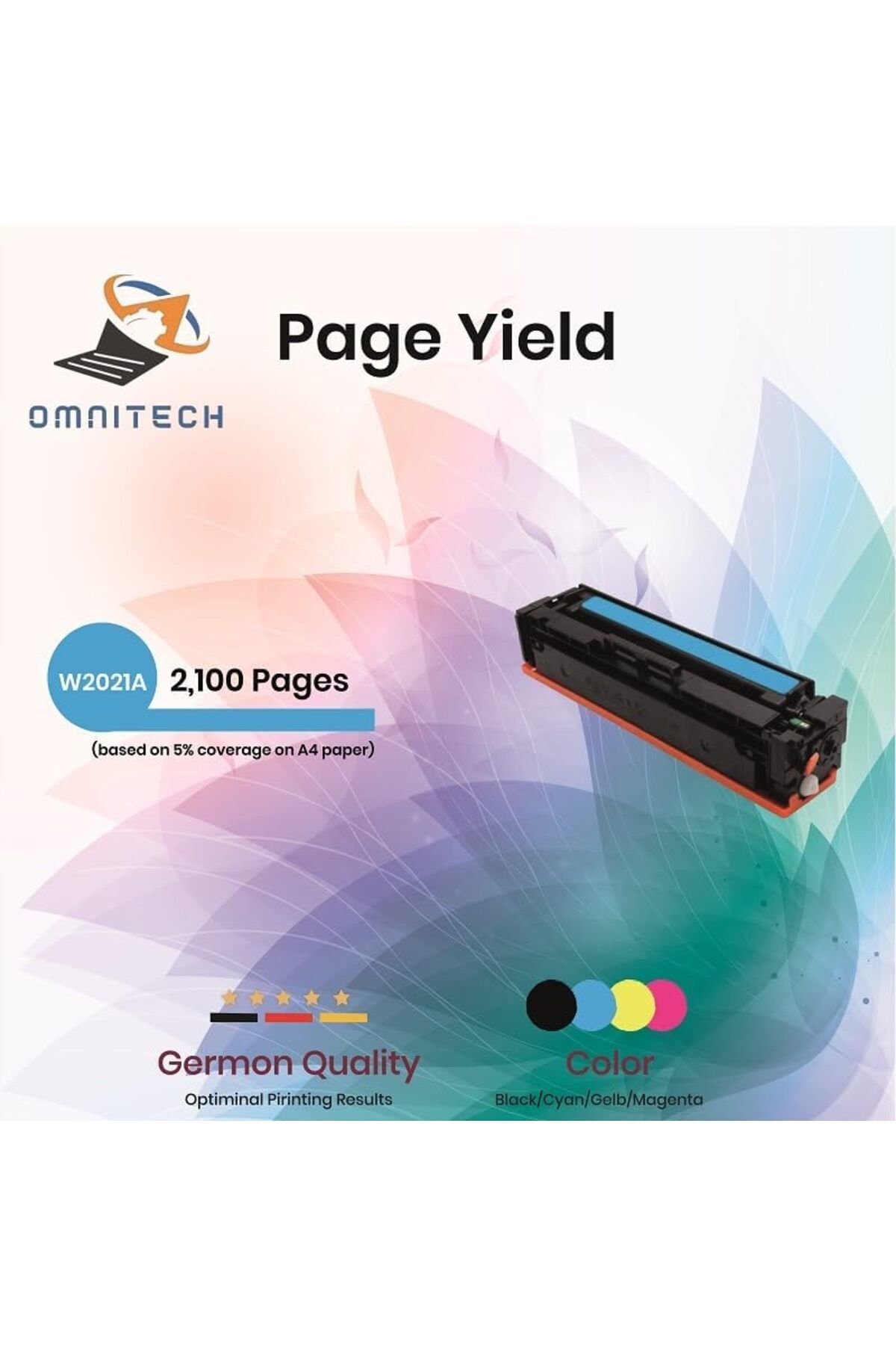Omnitech-Omni Tech 414A Cyan High Yield Toner Cartridge - Compatible with HP Color LaserJet Pro MFP M479fdw, 7