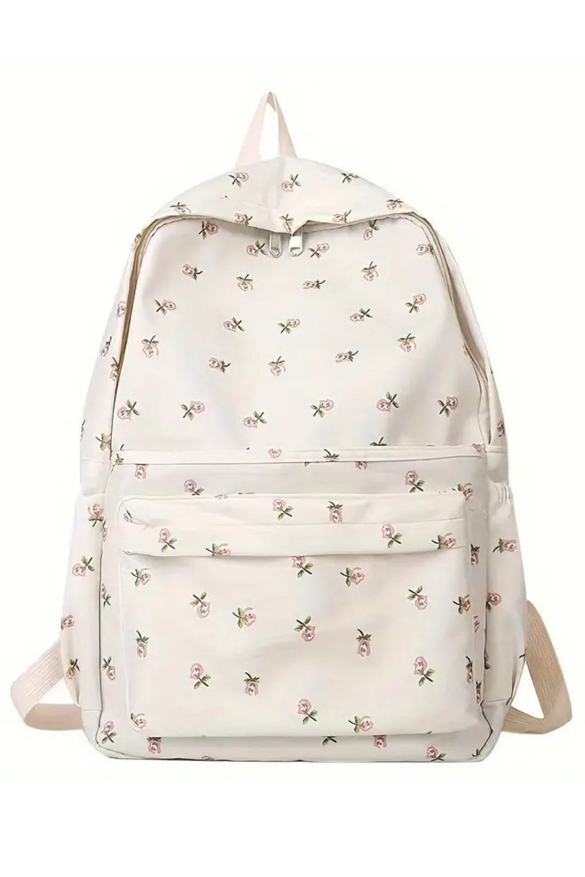 woys  4 Bölmeli Geniş Ebatlı Çiçek Desenli Kadın Sırt Çantası - Günlük Kullanım Kadın Sırt Çantası - Görsel 7