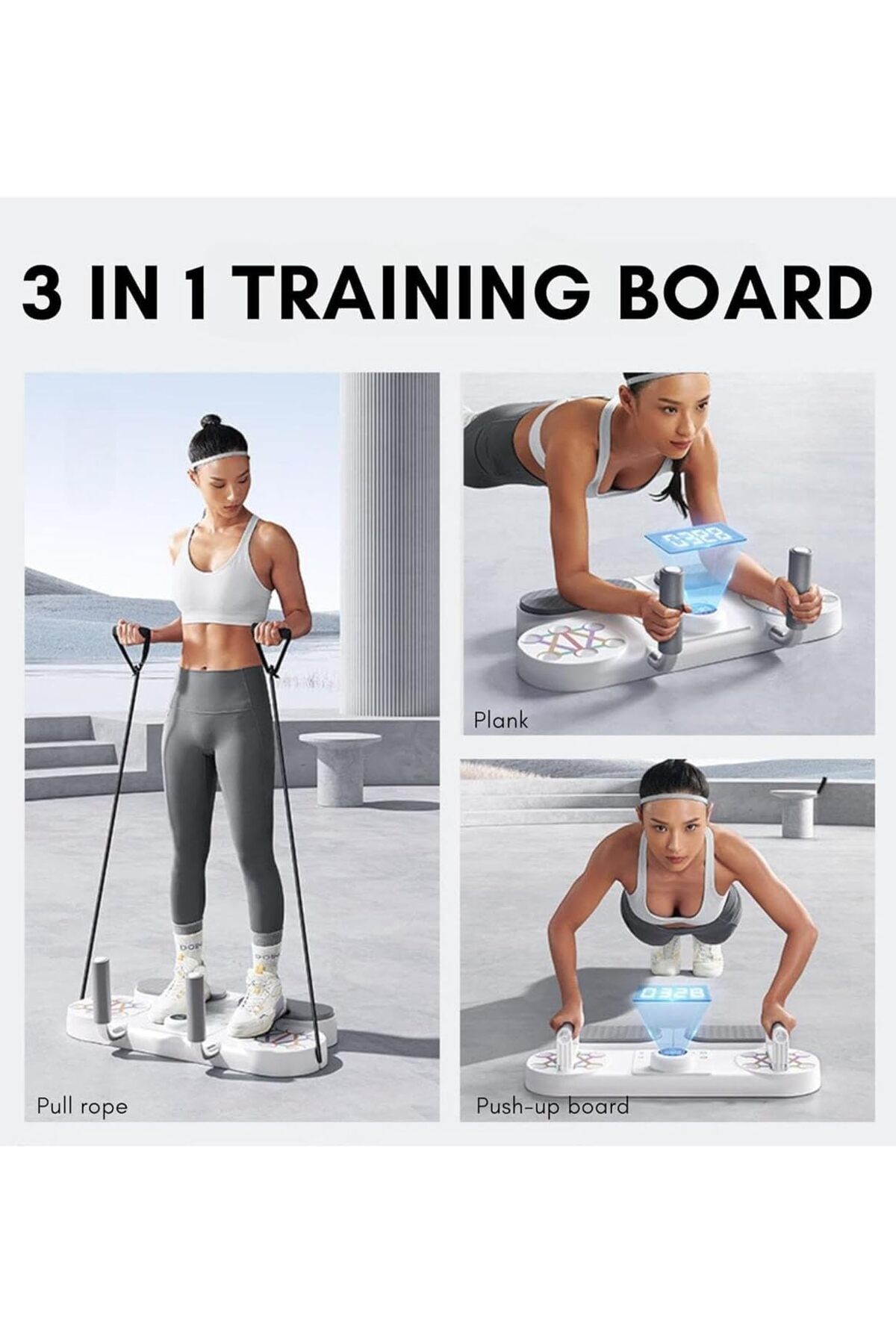 erorex-Push Up Training Set Multifunctional Push Up Board Elastic Resistance Band Bars 3 1 Fitness Set 2