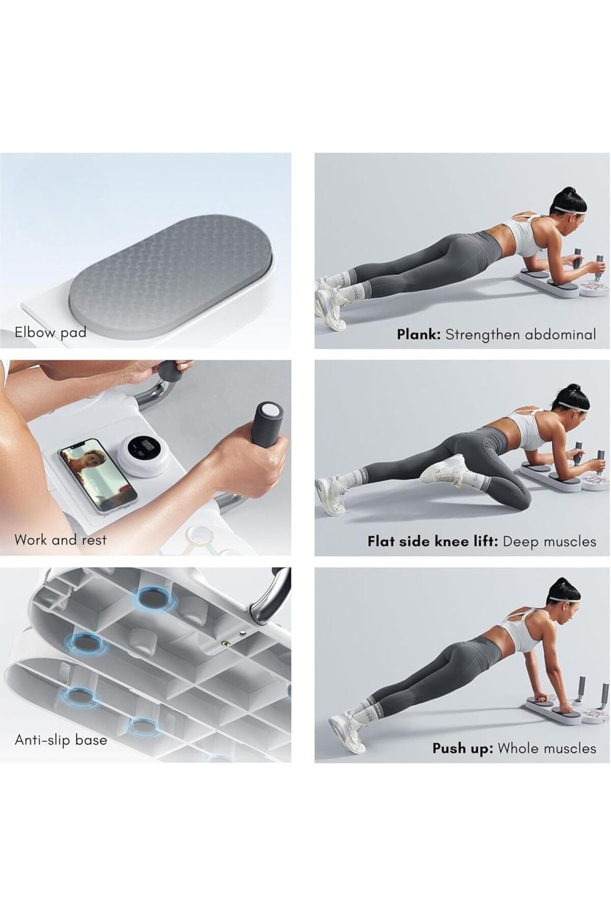 erorex-Push Up Training Set Multifunctional Push Up Board Elastic Resistance Band Bars 3 1 Fitness Set 5