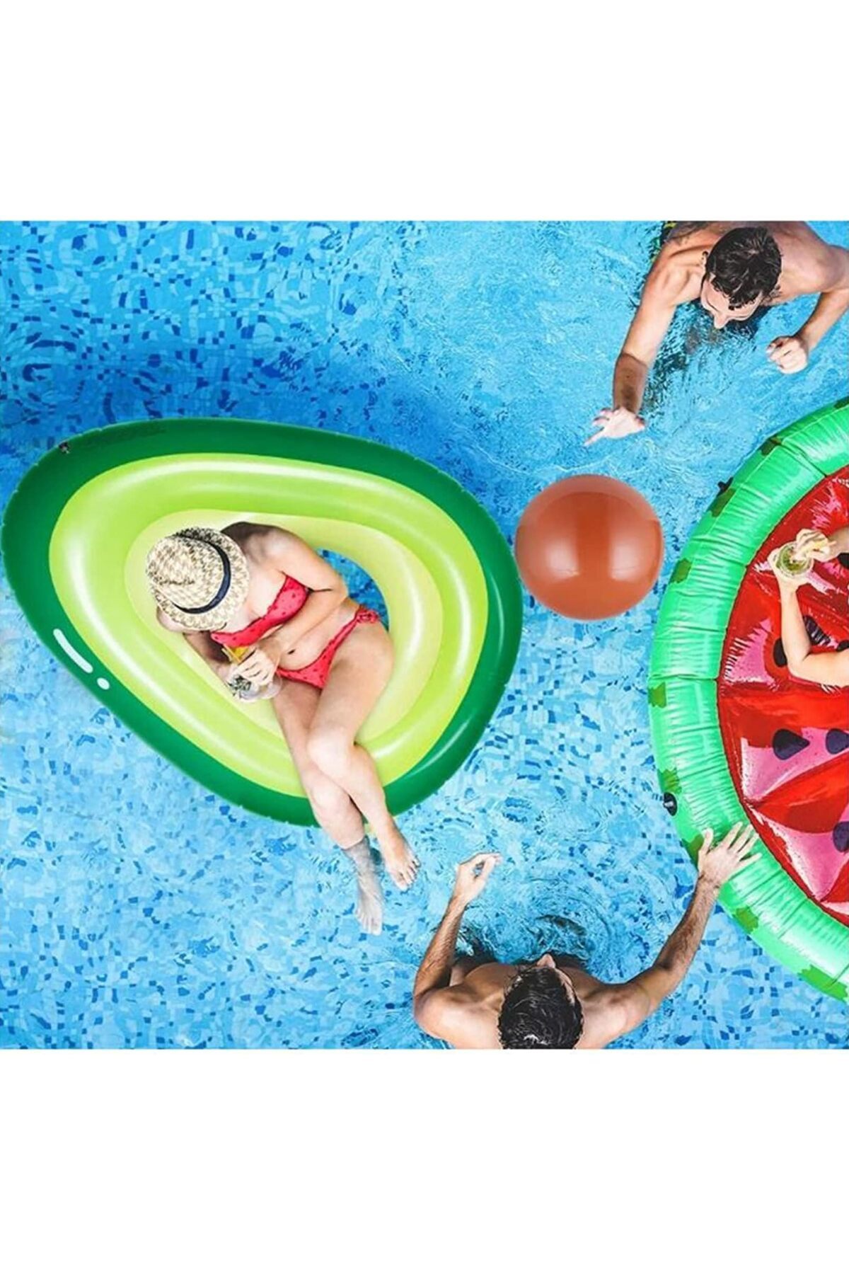 erorex-Inflatable Avocado Pool Float Floatie Ball Fun Pool Floats Floaties Summer Swimming Pool Raft 5