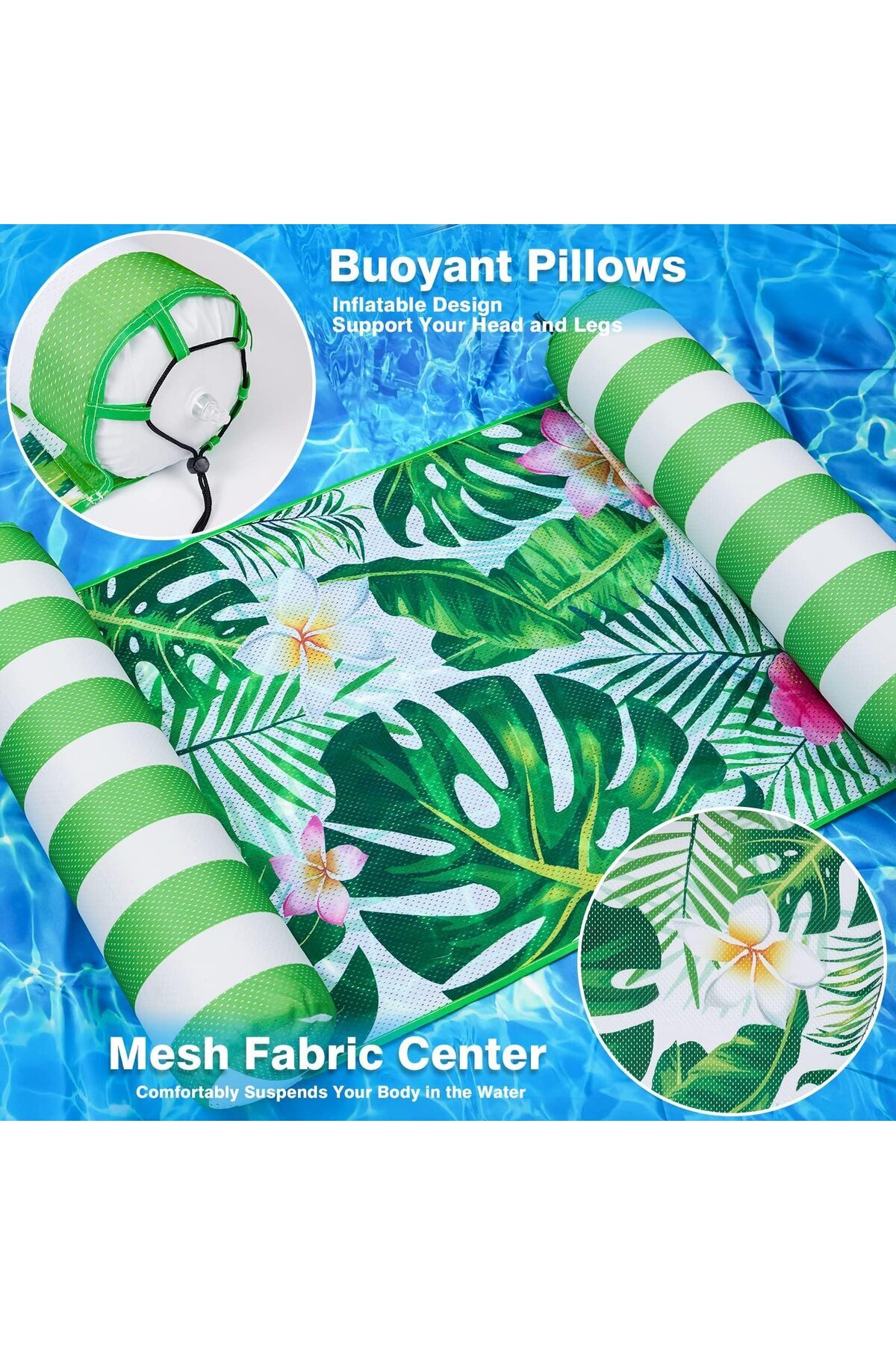 erorex-Water Hammocks Adults Pool Floats Inflatable Floats Multi Purpose 4 In1 Water Floating Chair Rafts 4