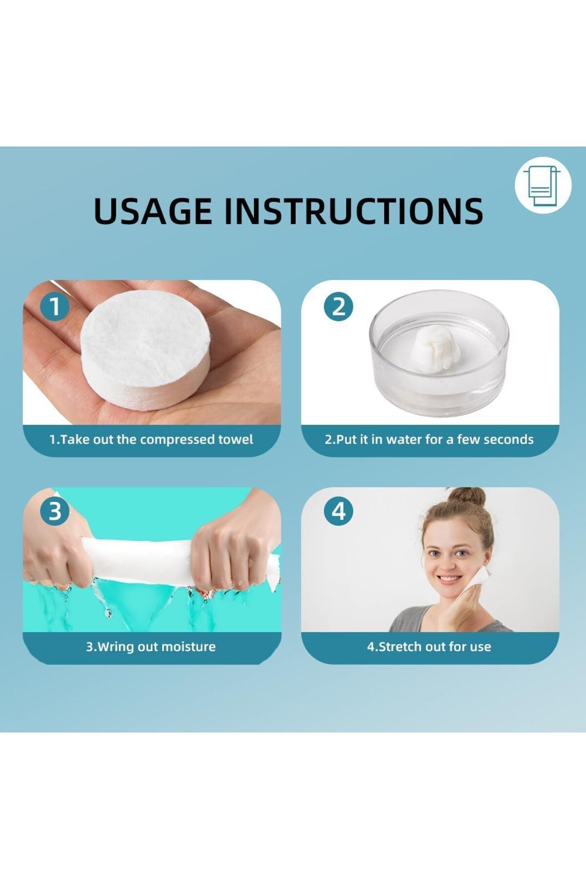 erorex-Compressed Towel Tablets 6 PCS Mini Disposable Face Compressed Towels Soft Compressed Hand Wipe 4